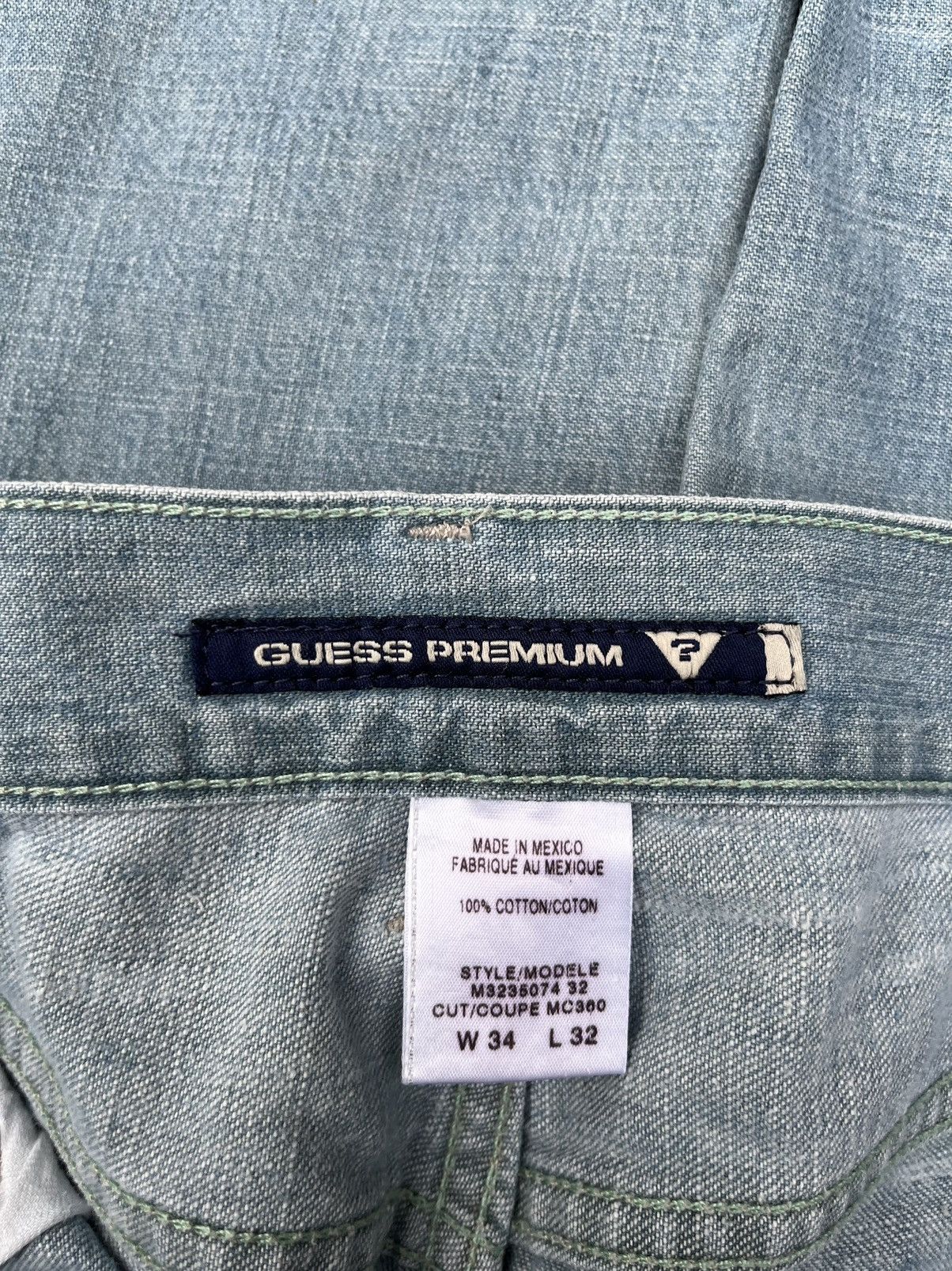 Guess Vintage Y2K Guess Made in Usa Blue Washed Frayed Flare Jeans Size US 34 / EU 50 - 12 Thumbnail