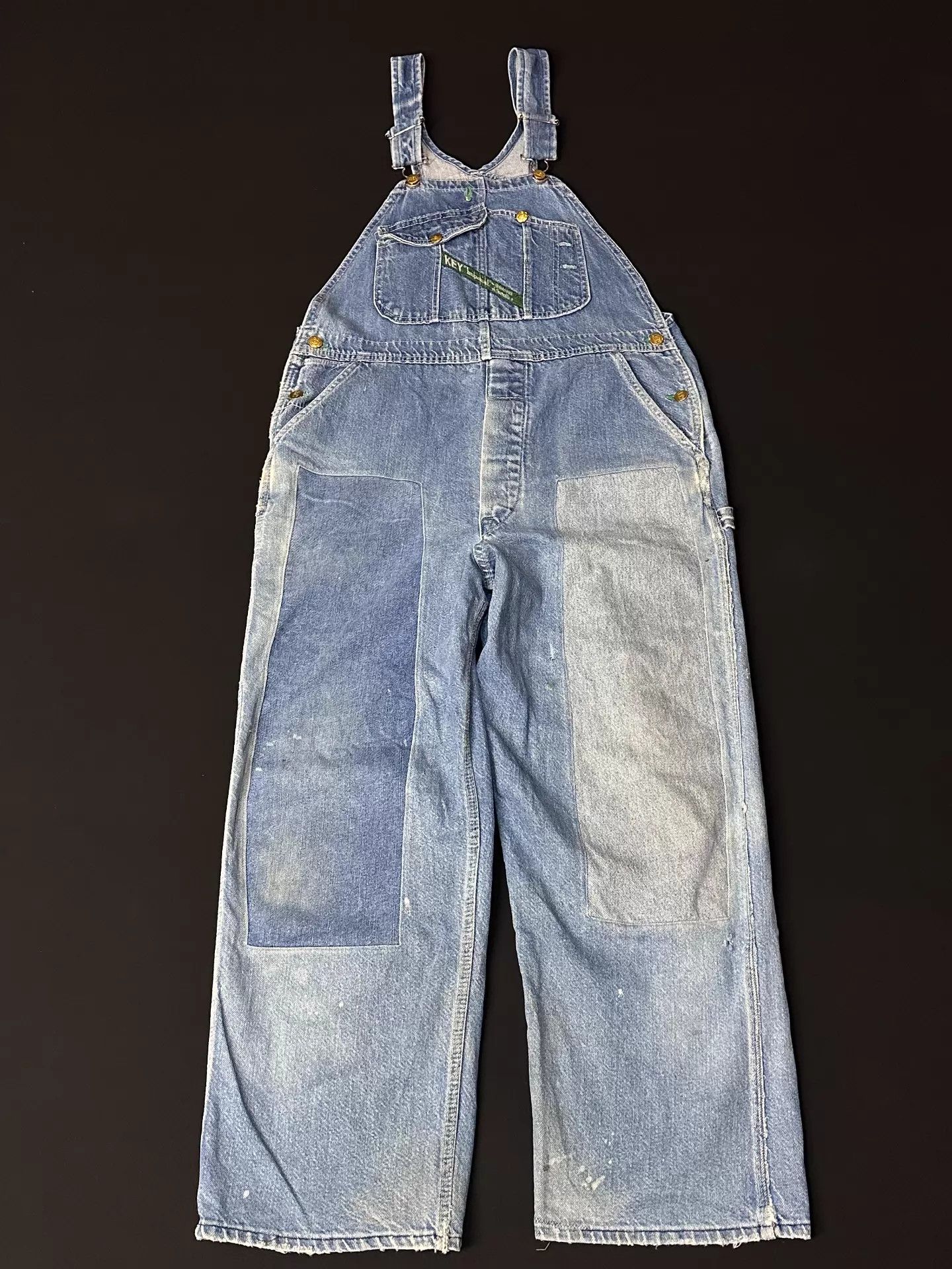 Other Vintage 50-60s USA Farmer Repaired Baggy Overalls Size US 30 / EU 46 - 2 Thumbnail