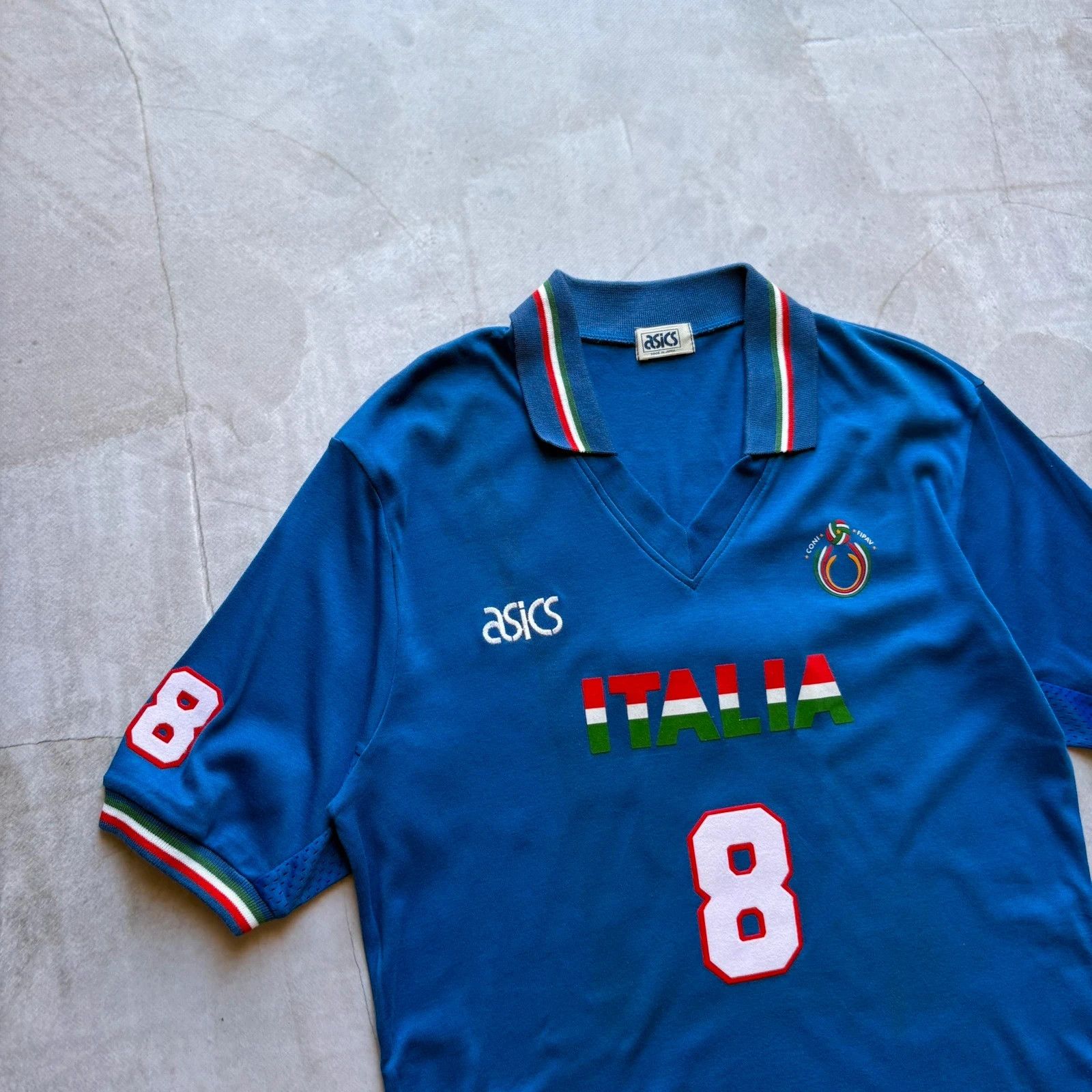 Asics 1996 Asics #8 Bracci Italy Volleyball Jersey Coni Fipav Size US L / EU 52-54 / 3 - 4 Thumbnail