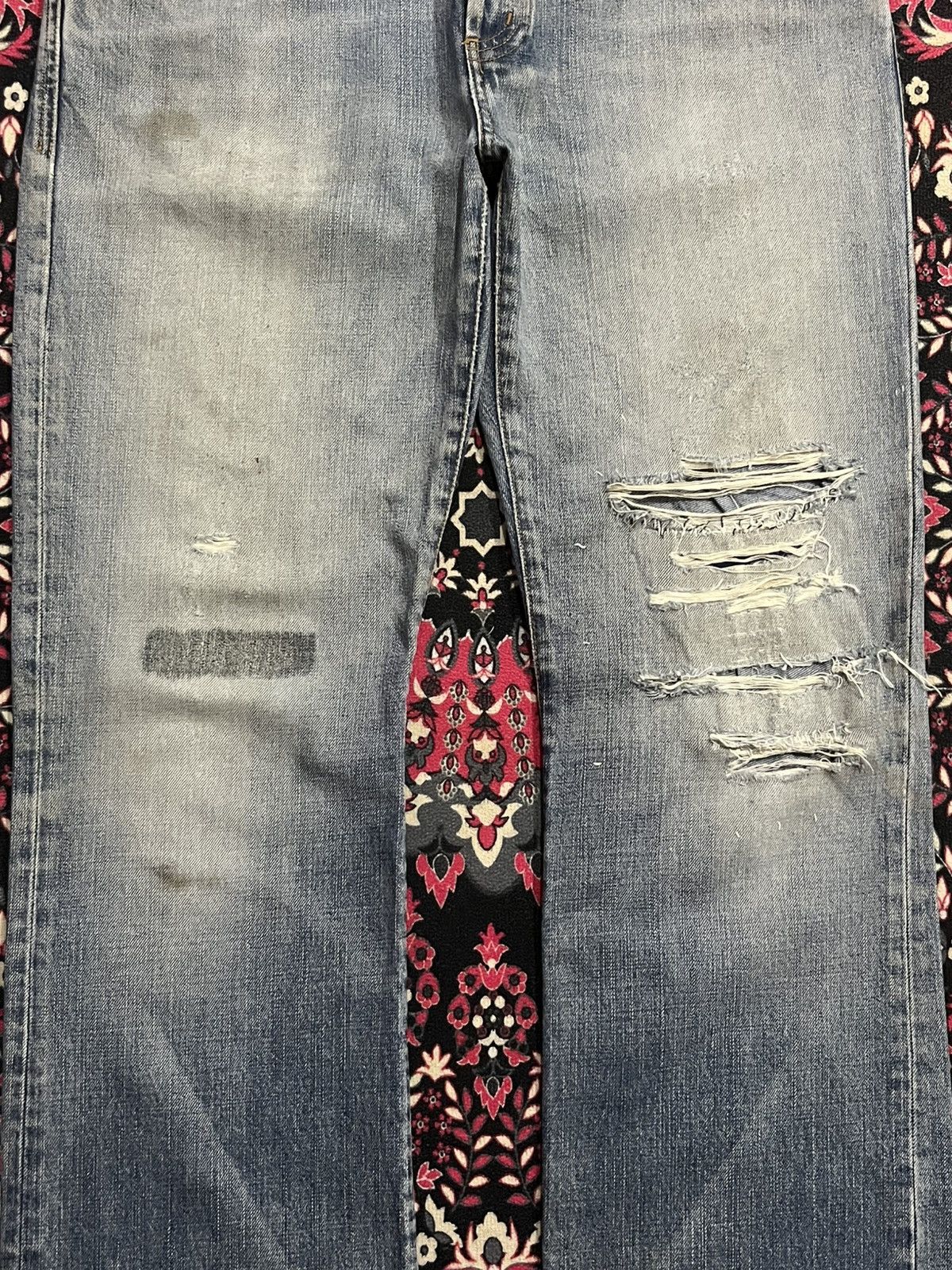 Le Grande Bleu (L.G.B.) ⚡️Distressed⚡️Zara Destroy Grunge Style Blue Washed Flare Jean Size US 34 / EU 50 - 12 Thumbnail