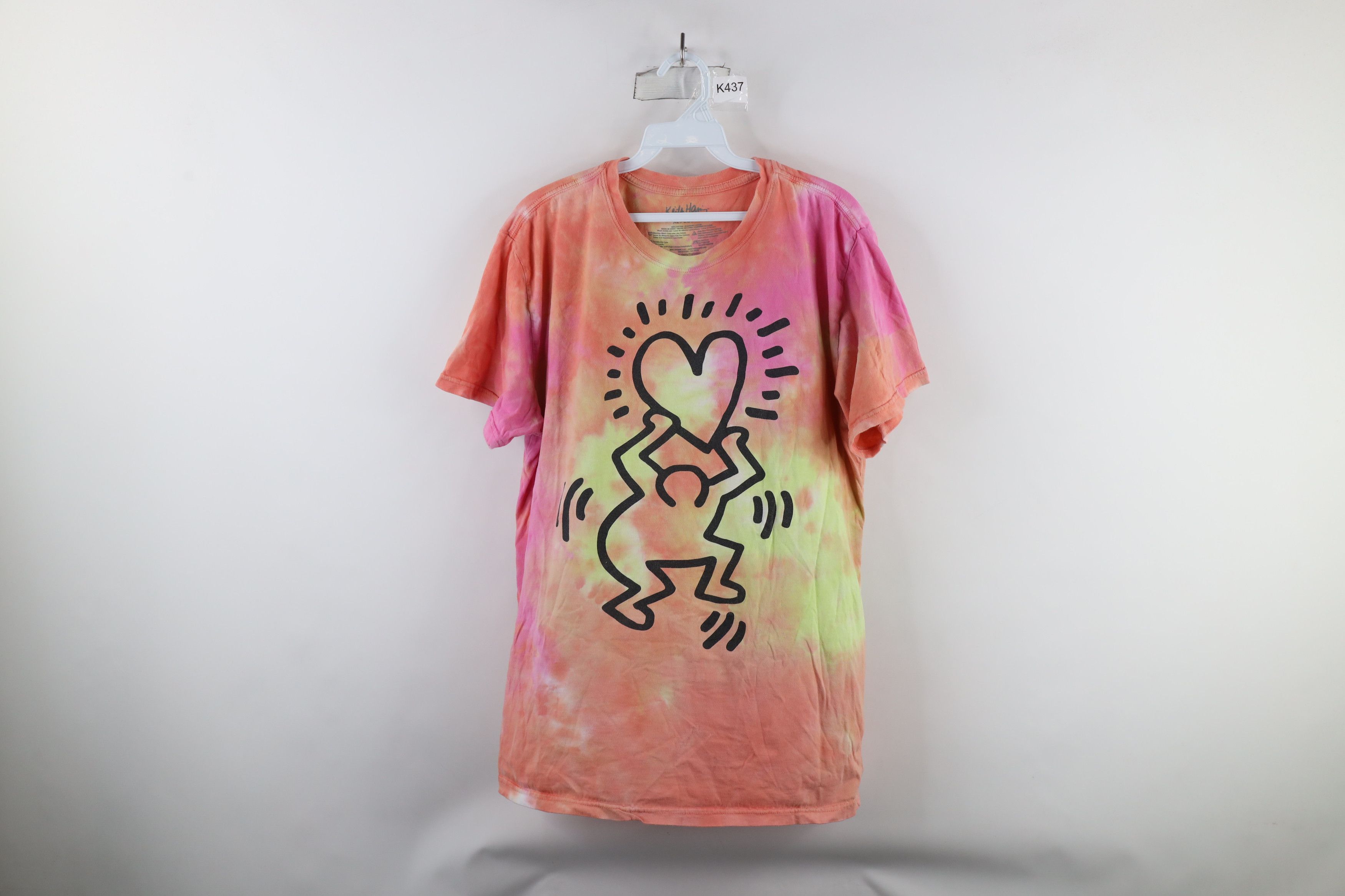 Vintage Retro Keith Haring Art Rainbow Heart Short Sleeve T-Shirt Size US XL / EU 56 / 4 - 1 Thumbnail