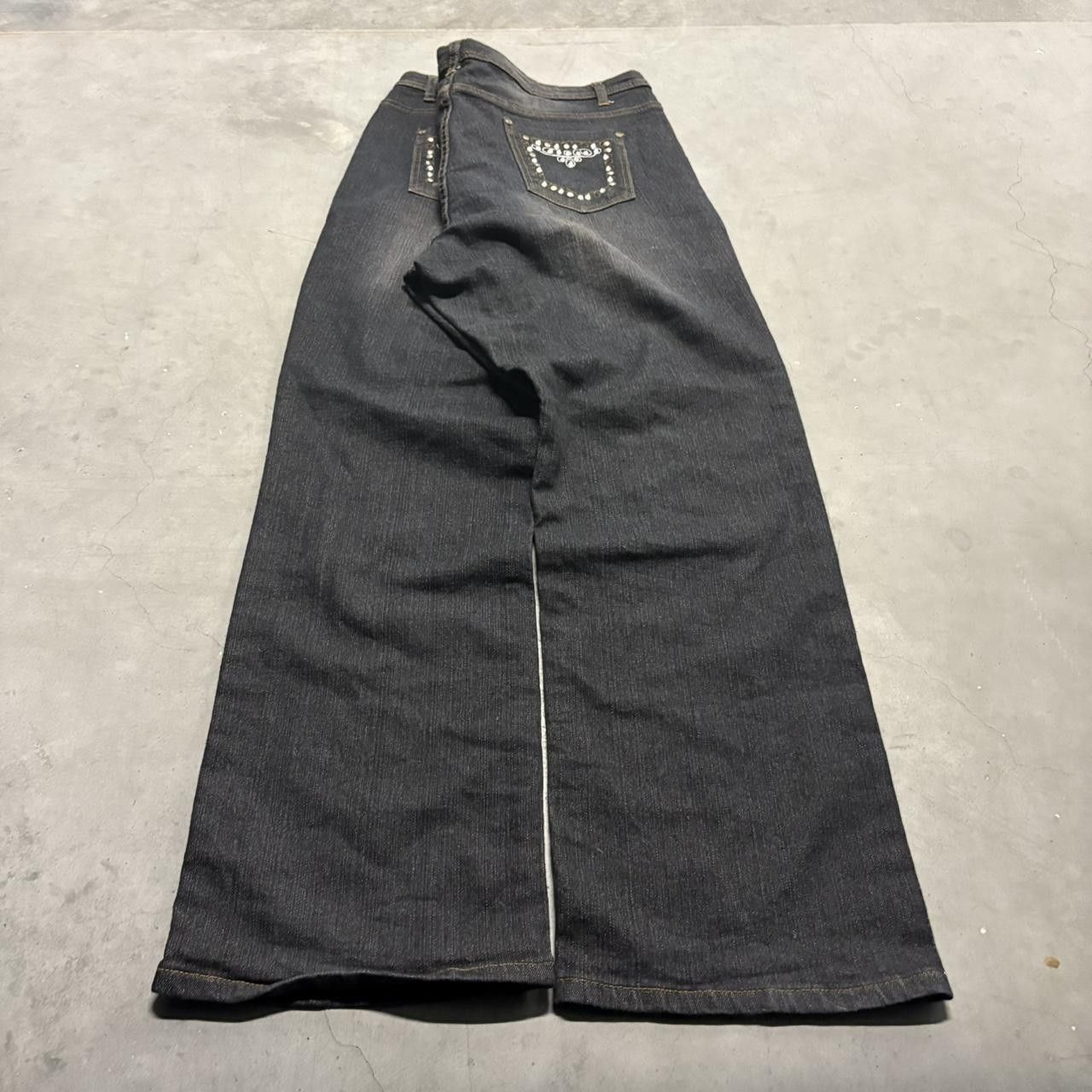 Vintage Crazy Vintage Y2K/2000s Baggy Black Skater Style WideLeg Denim Jeans! Size US 36 / EU 52 - 6 Thumbnail