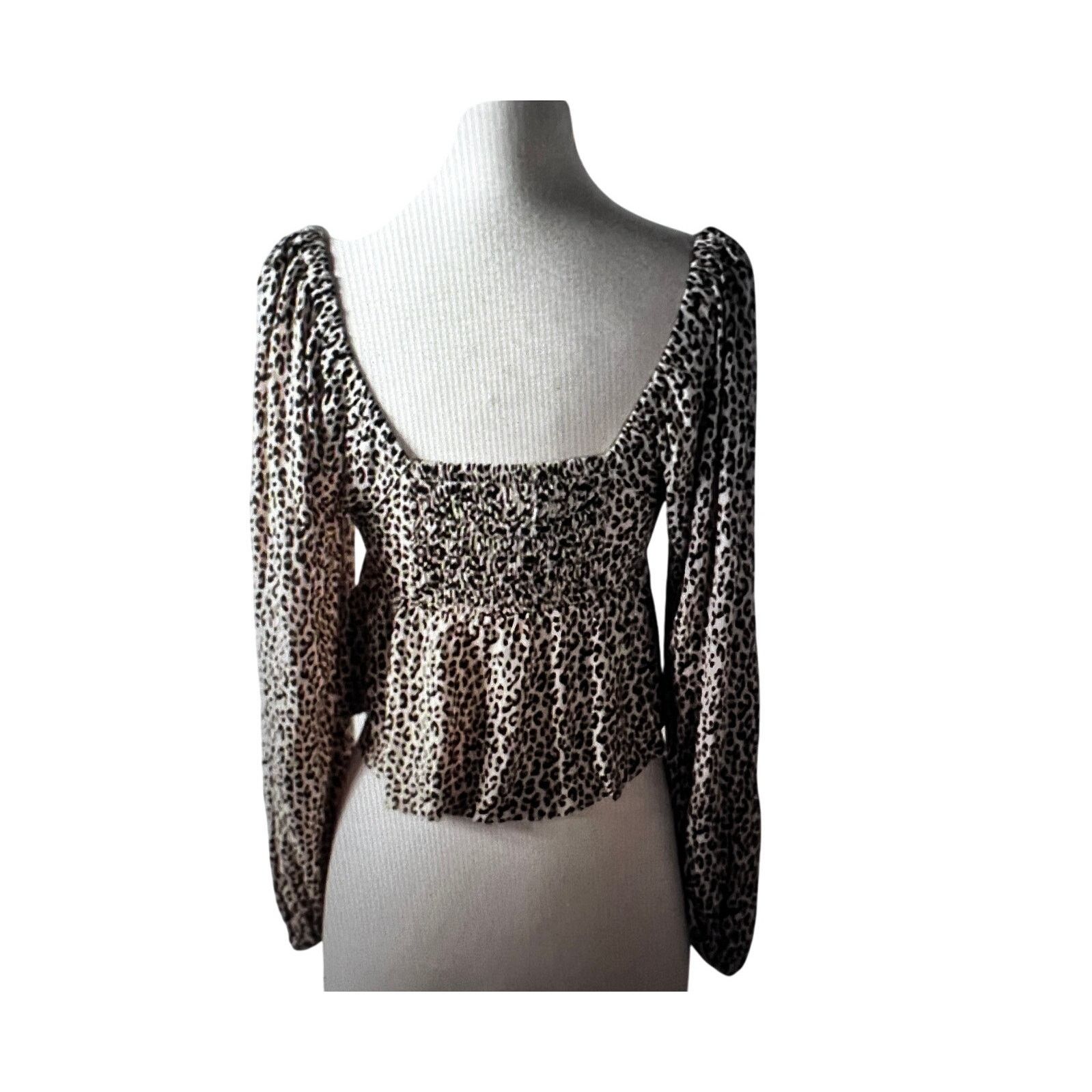 Urban Outfitters Urban Outfitters Leopard Boho Peasant Peplum Crop Top XS Size XS / US 0-2 / IT 36-38 - 3 Thumbnail