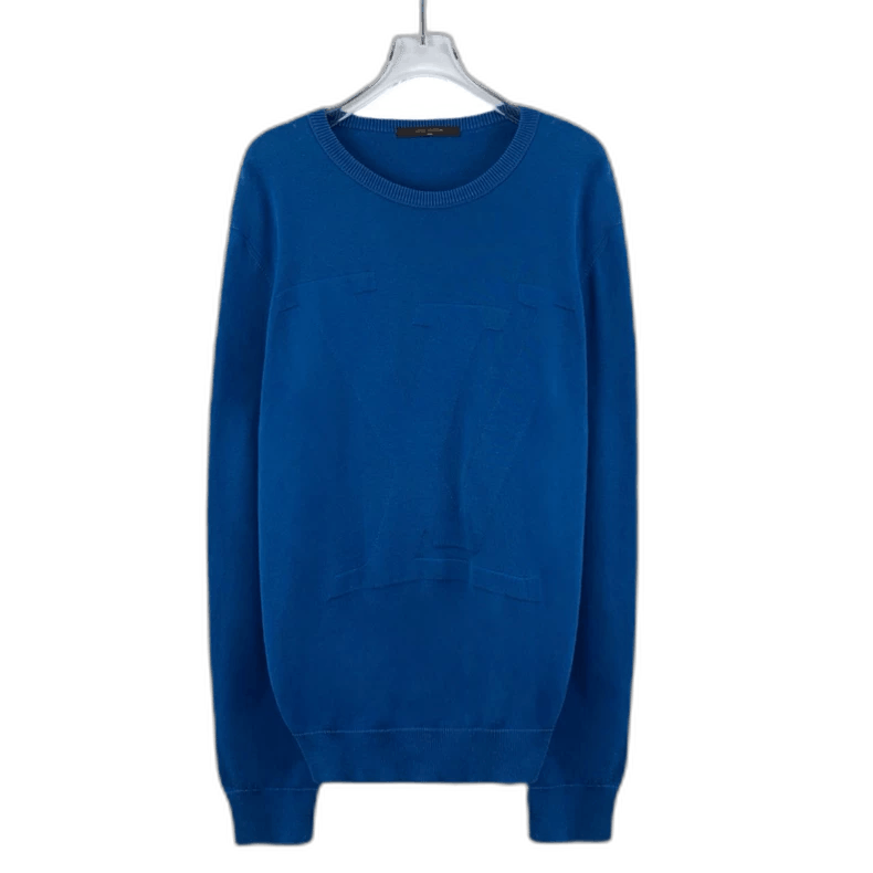 Louis Vuitton Louis Vuitton Blue Logo Crew Neck Knit Sweater Size US L / EU 52-54 / 3 - 1 Thumbnail