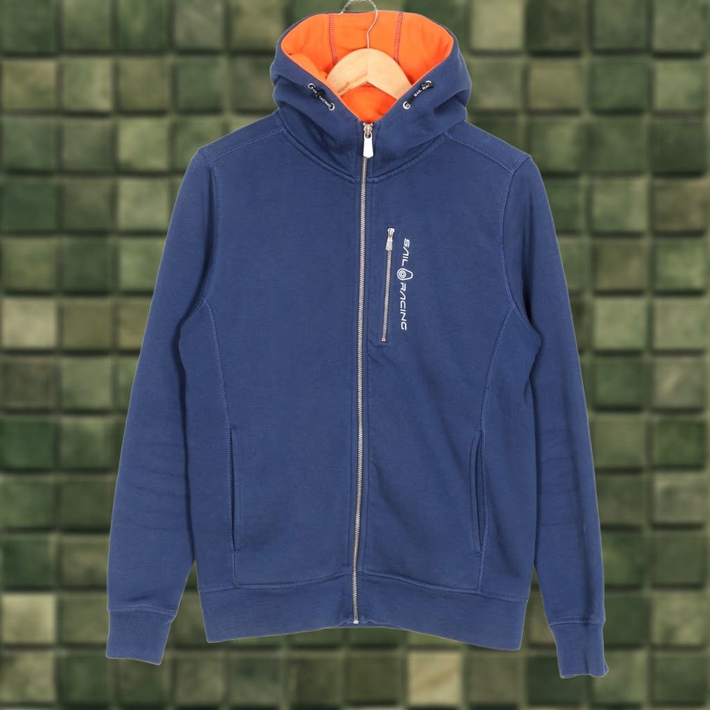 Vintage Sail Racing Zip Hoodie Sweatshirt Men S Blue Logo Full Zip Pockets All Seasons Regular Size S Mens Size US S / EU 44-46 / 1 - 1 Thumbnail