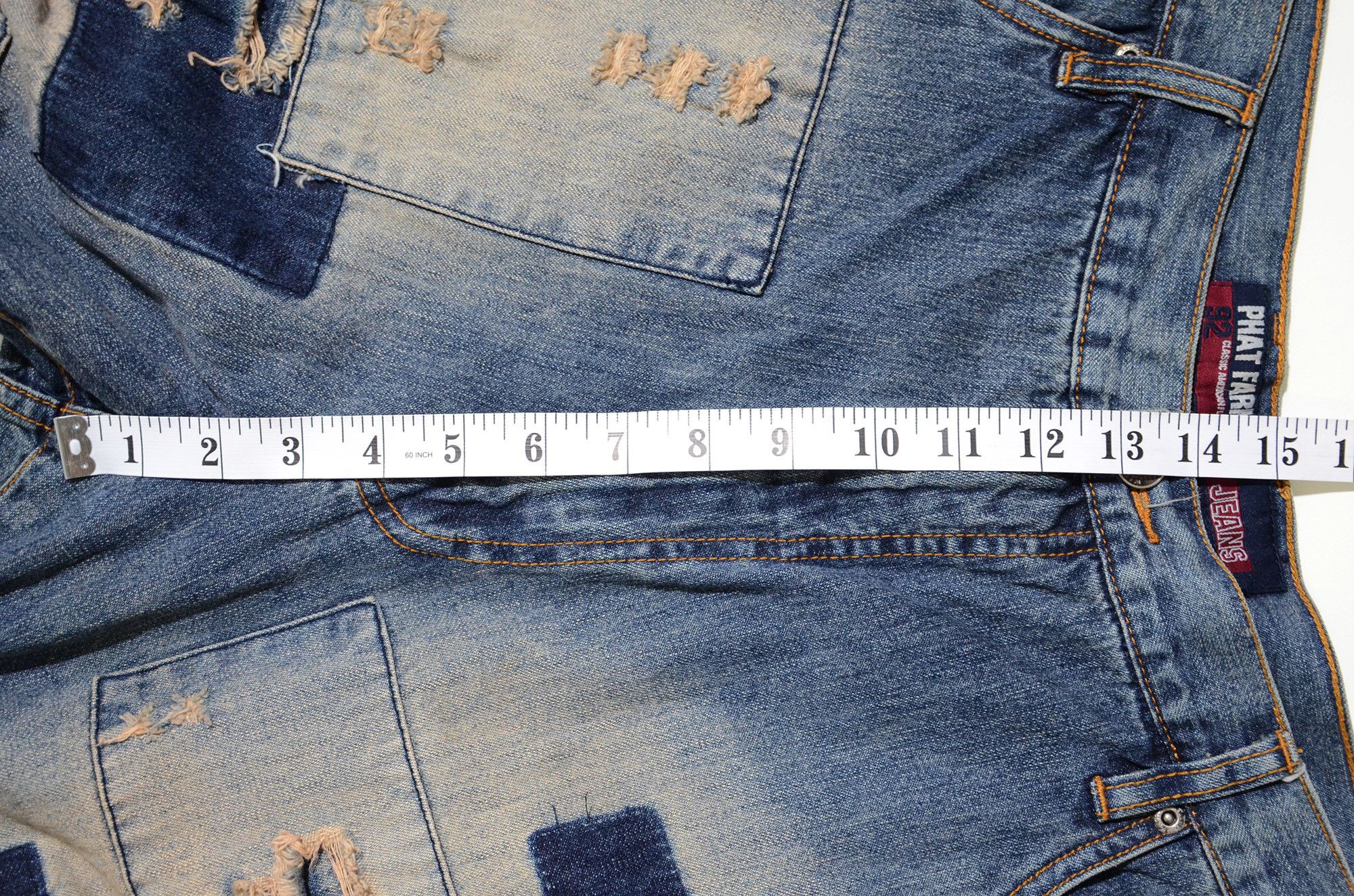 Phat Farm [Stain on buttock] Loose Fit Scratches & Patches 90s Hiphop Size US 34 / EU 50 - 13 Thumbnail