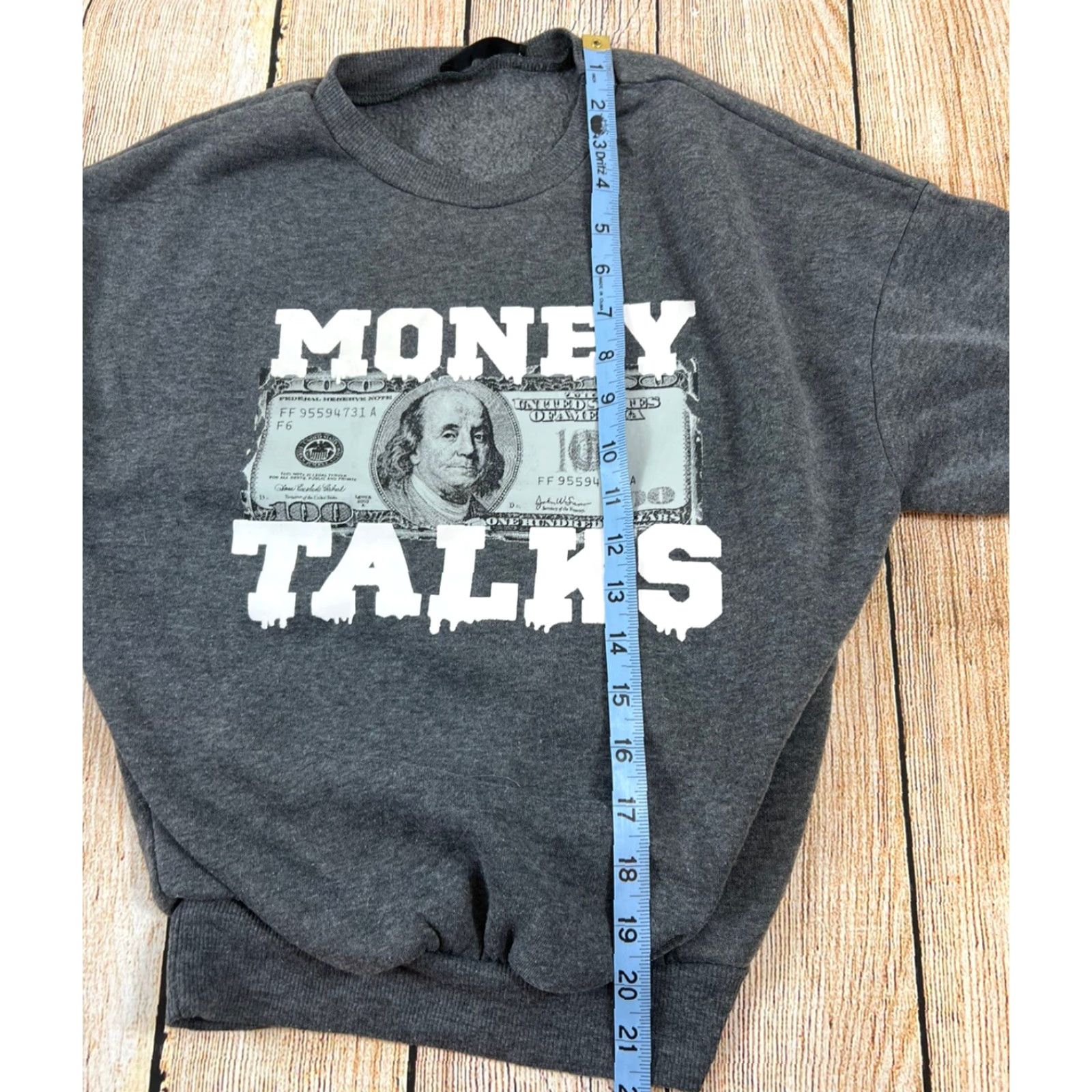 Shein Grays Shein Money Talks Sweatshirt XS Women Grey Pullover Activewear Sweatshirt Women XS Gray Money Talks Size XS / US 0-2 / IT 36-38 - 5 Thumbnail