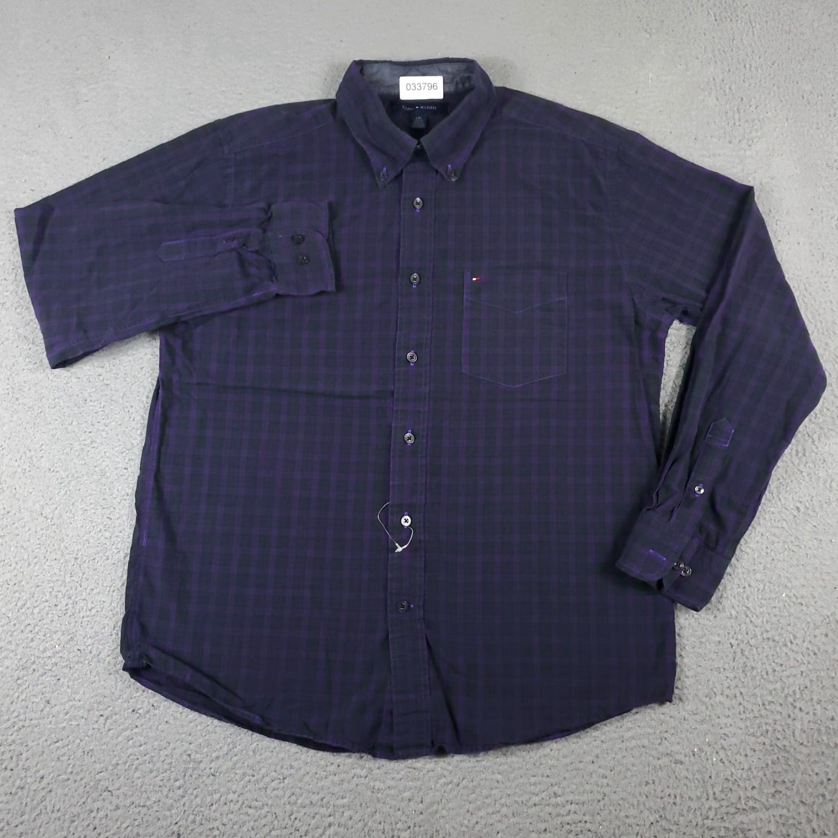 Tommy Hilfiger Tommy Hilfiger Shirt Mens Large Purple Plaid Button-Up Long Sleeve Casual Shirt Size US L / EU 52-54 / 3 - 3 Thumbnail