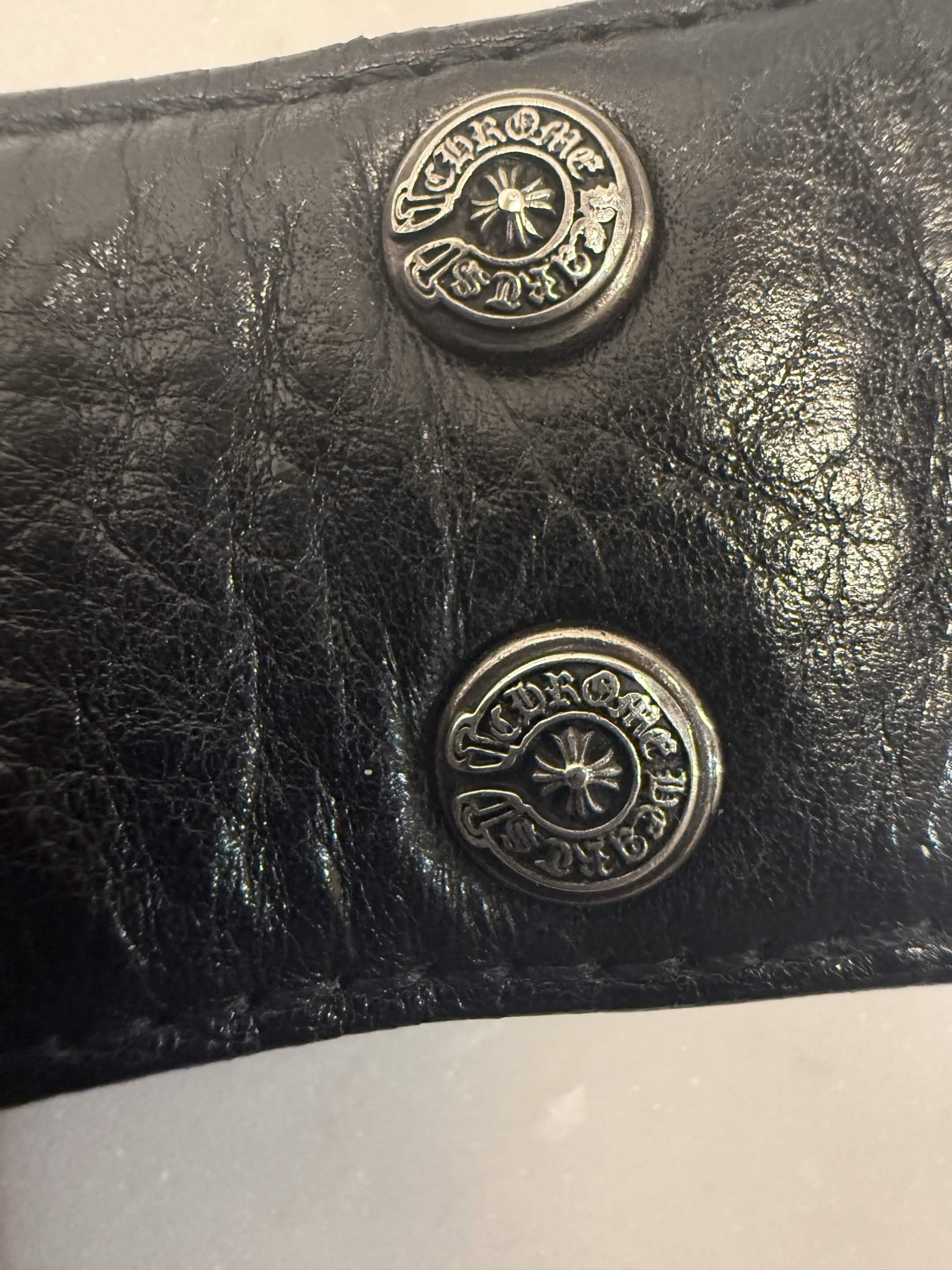 Chrome Hearts CHROME HEARTS LEATHER BELT STRAP BLACK 36 Size ONE SIZE - 8 Thumbnail