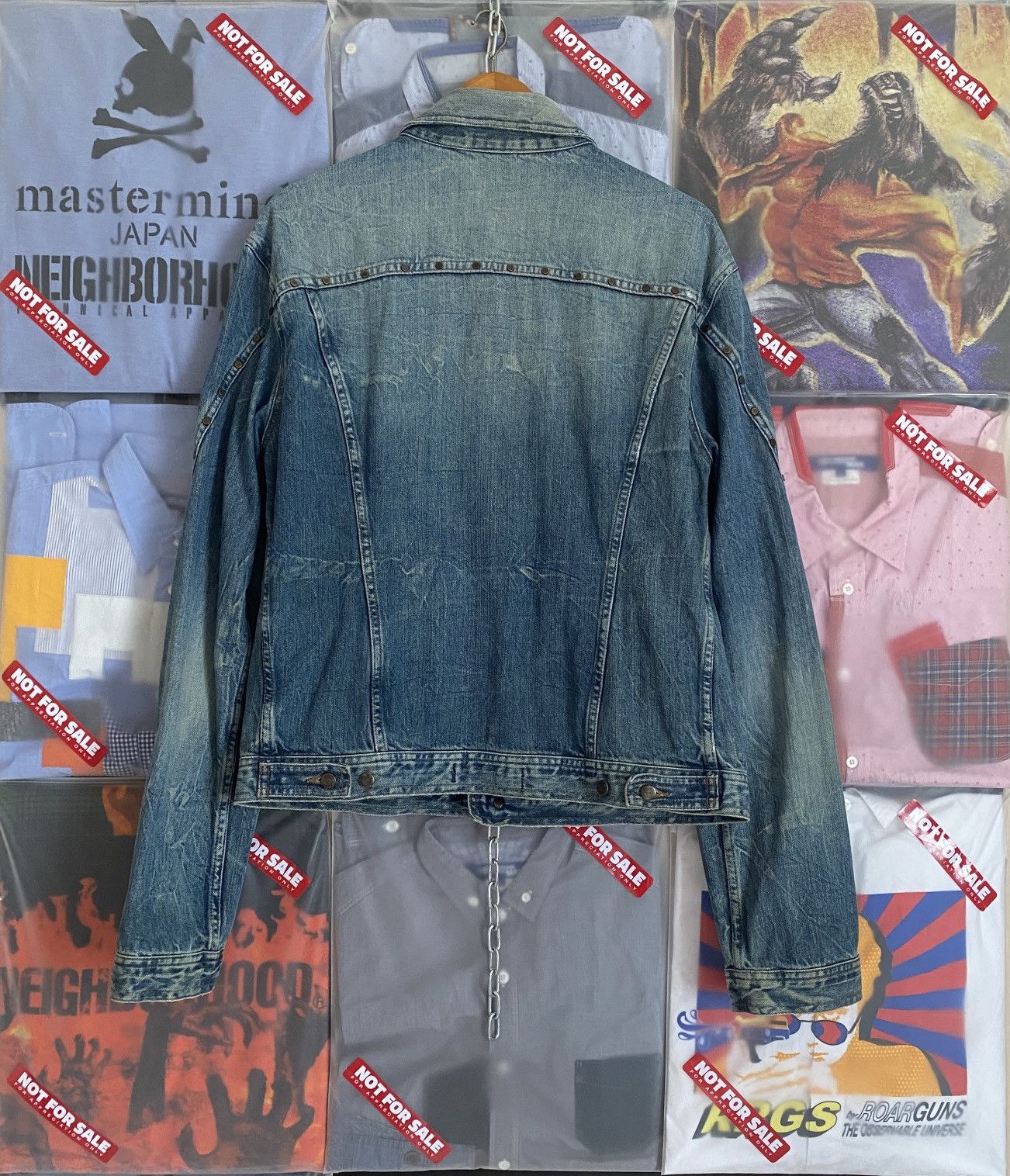 Just Cavalli Vintage Roberto Cavalli Stud Denim Jacket Overlong Sleeve Size US M / EU 48-50 / 2 - 9 Thumbnail