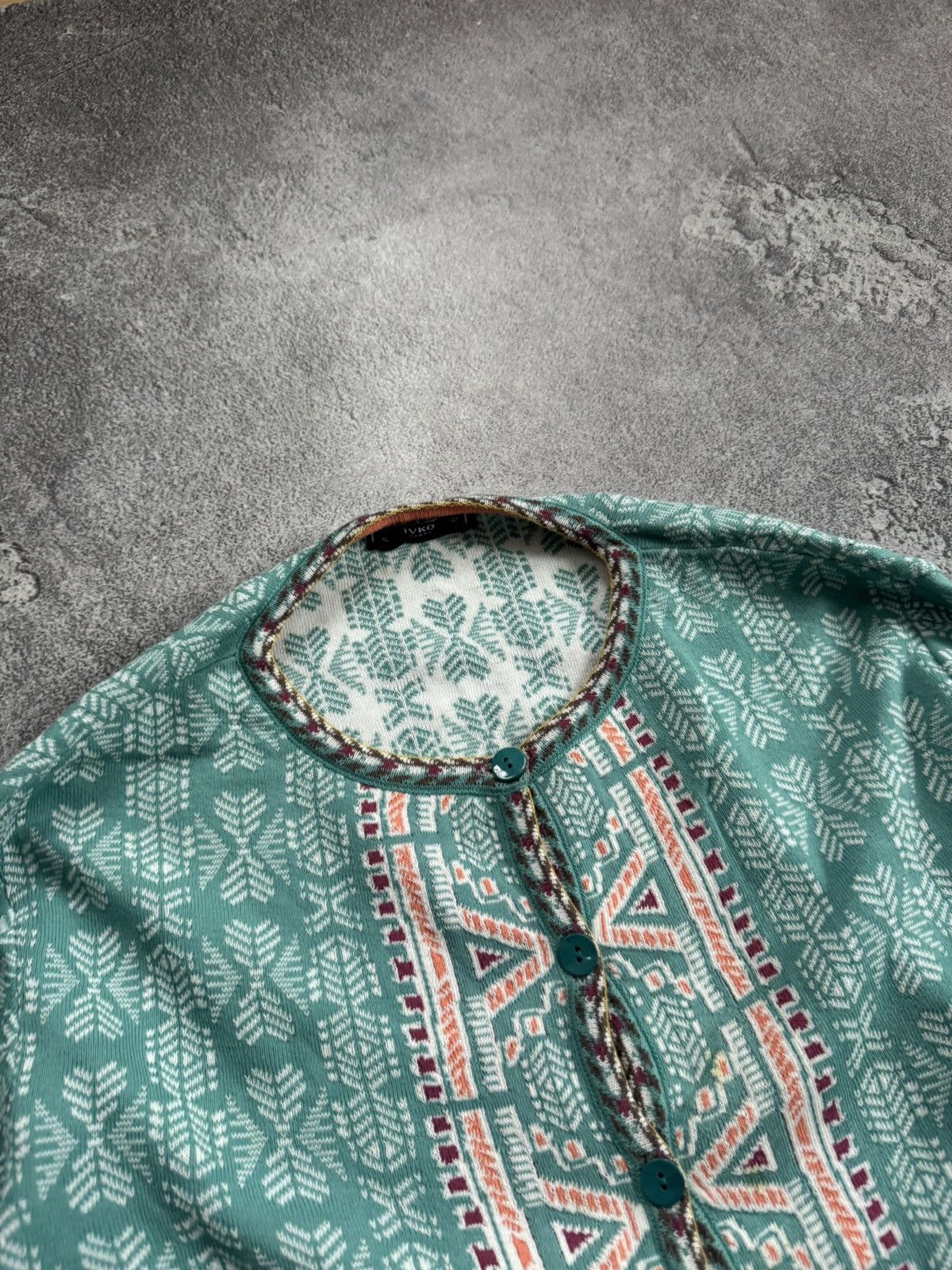 Dale Of Norway Ivko XL 201326 086-aqua all printed cardigan sweater jumper Size XL / US 12-14 / IT 48-50 - 2 Thumbnail