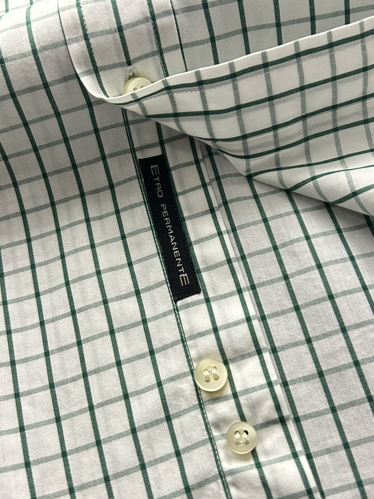 Etro Etro Milano Green Plaid Button-Up Cotton Shirt L Luxury Size US L / EU 52-54 / 3 - 14 Thumbnail