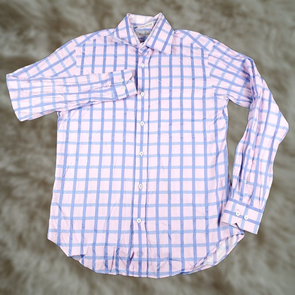 BUGATCHI Bugatchi Uomo Shirt Mens M Purple Plaid Button-Up Long Sleeve Casual Business Formal Travel Workwear Modern Preppy Mens Size US M / EU 48-50 / 2 - 1 Thumbnail