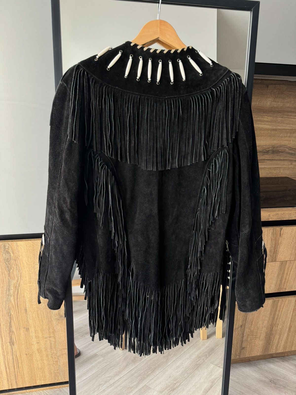 Vintage Vintage 70s Western Fringe Tassel Leather Jacket Size L / US 10 / IT 46 - 5 Thumbnail