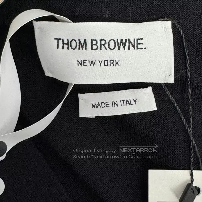 Thom Browne Thom Browne Navy Four Stripe Cardigan Size US L / EU 52-54 / 3 - 5 Thumbnail