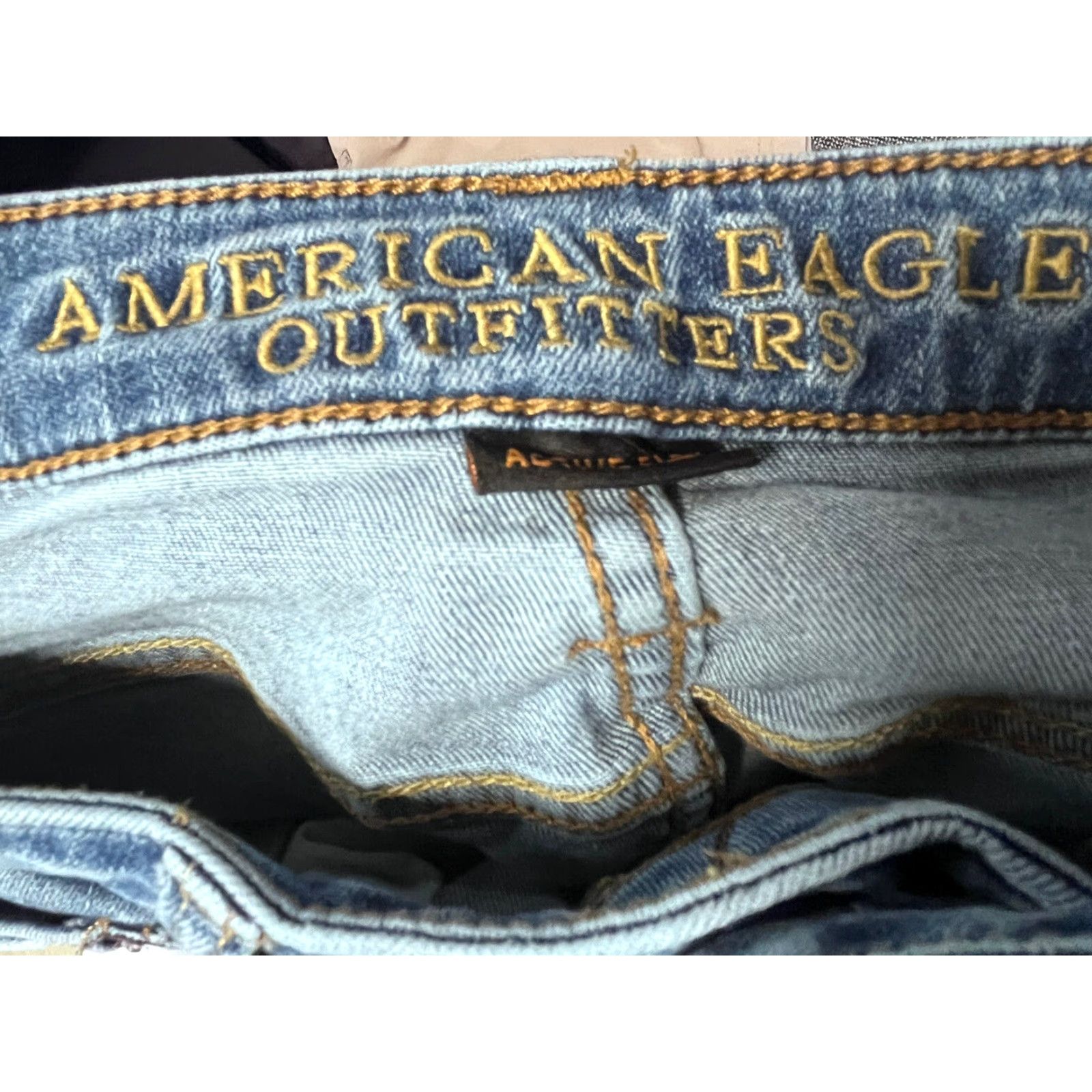 American Eagle Outfitters American Eagle Straight Jeans 29x32 Mens Medium Wash Blue Denim Preppy Size US 29 - 5 Thumbnail