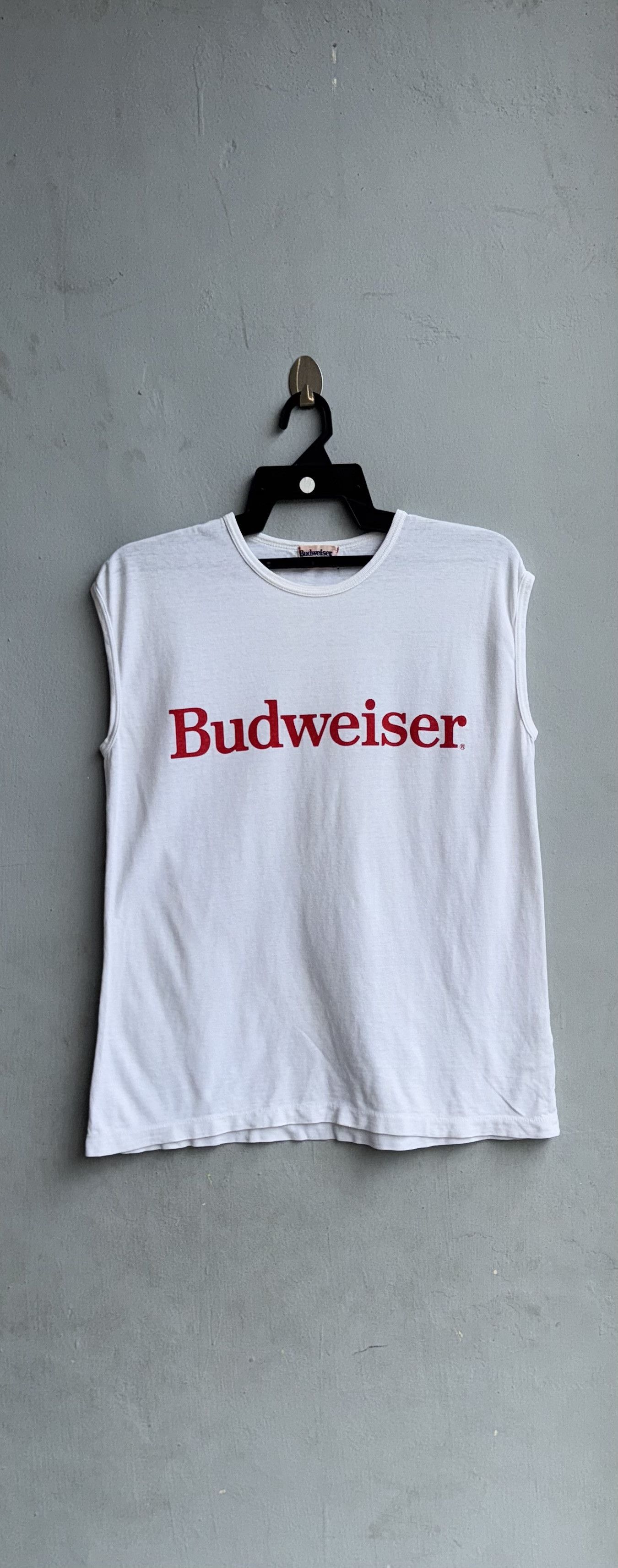 Budweiser × Vintage Budweiser Spellout Sleeveless Vintage Shirt Size US M / EU 48-50 / 2 - 1 Thumbnail