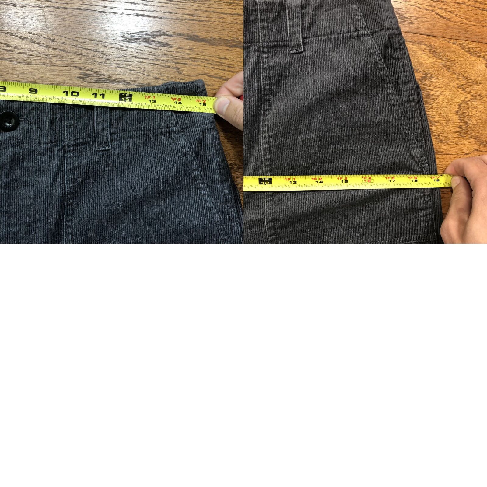 Vintage Jenni Kayne Pants Womens 8 Inseam 26 Dark Gray Corduroy Ranger Trouser Size 30" / US 8 / IT 44 - 9 Thumbnail