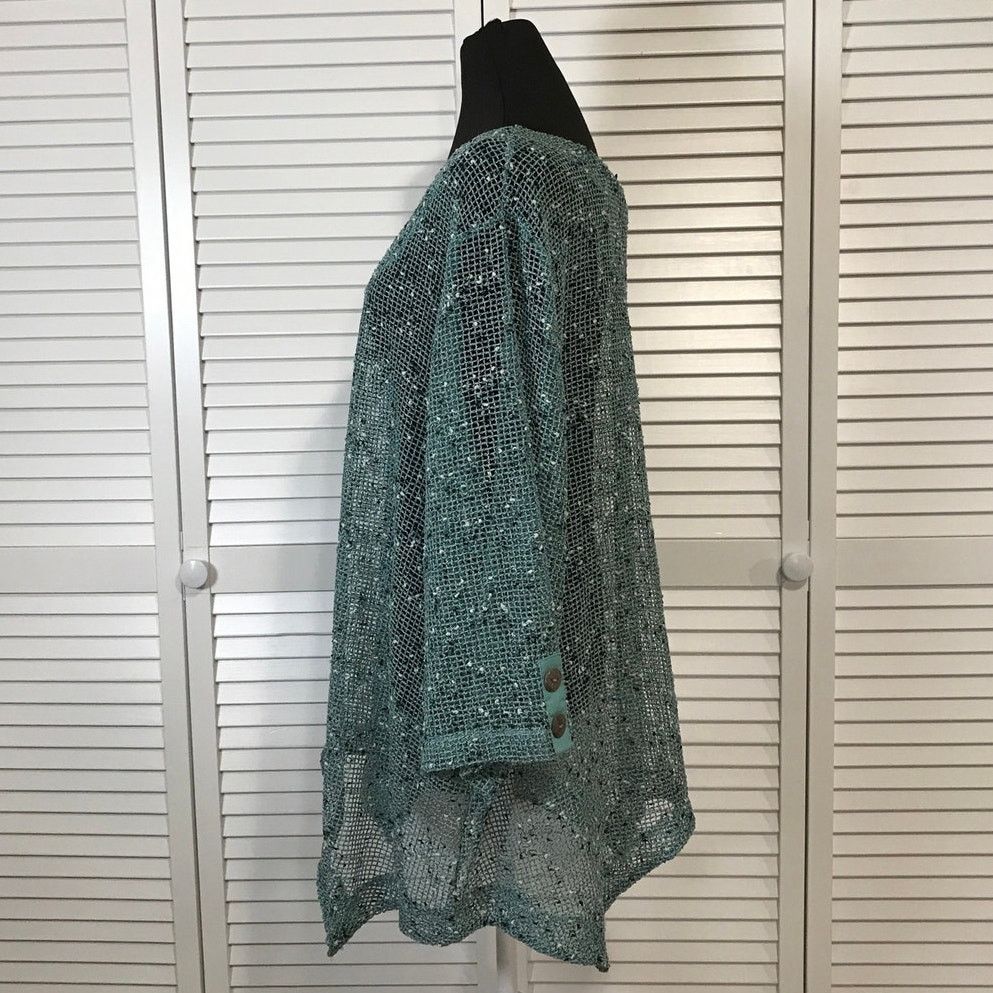 Blair NWOT Blair Boho Royal Blue Mesh Flowy Oversized Tunic XL Size XL / US 12-14 / IT 48-50 - 2 Thumbnail