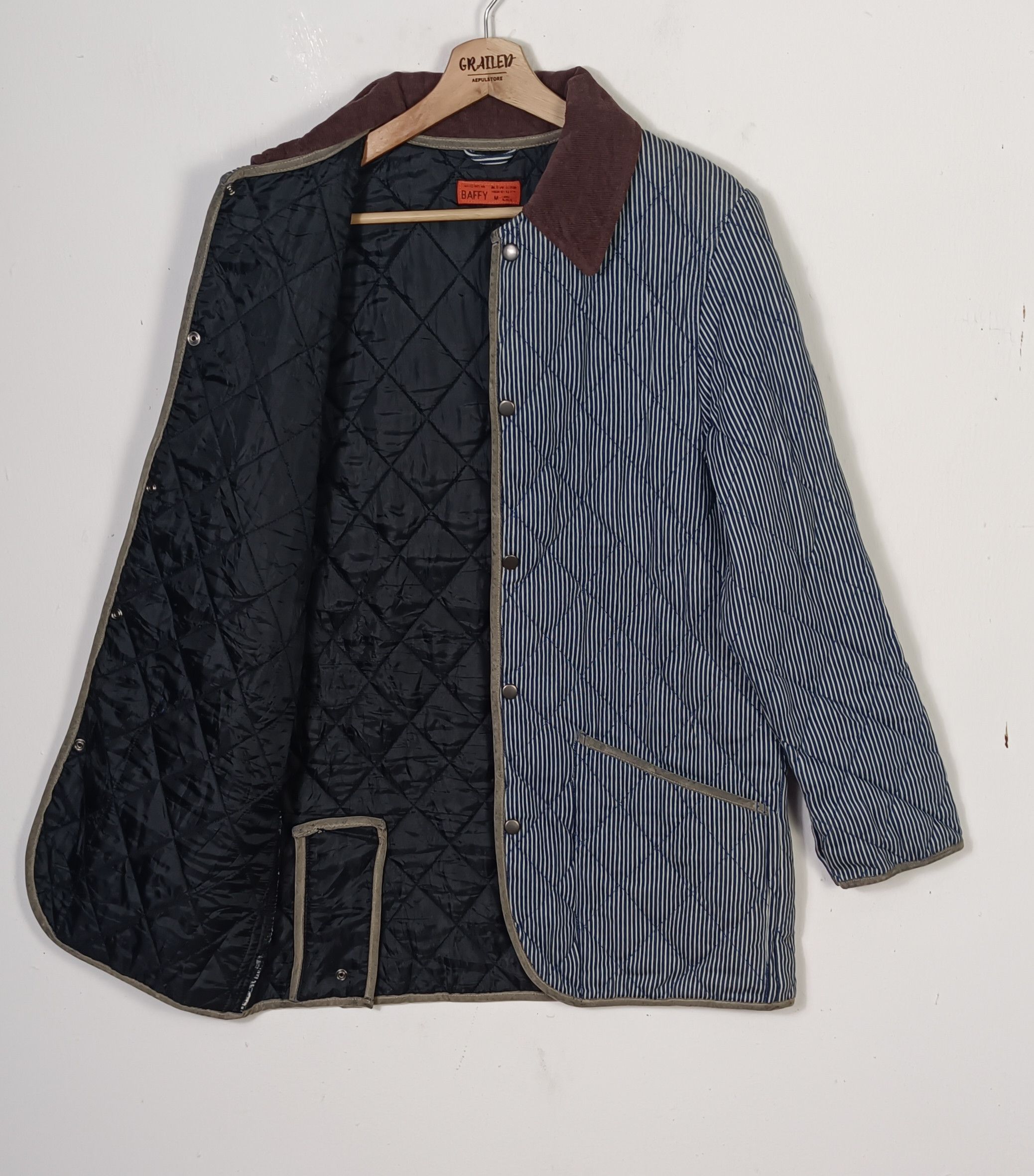 Japanese Brand × Vintage Baffy Hickory Lined Button Chore Jacket Size US M / EU 48-50 / 2 - 2 Thumbnail