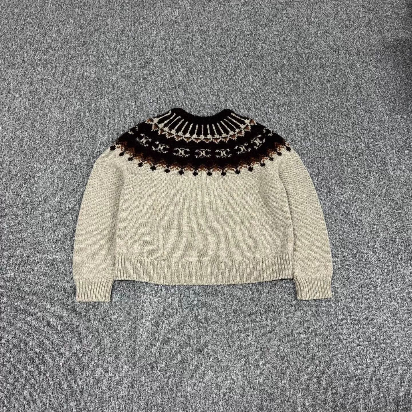 Celine Celine Triomphe Fair Isle Knit Sweater XL 99 New Size XL / US 12-14 / IT 48-50 - 2 Thumbnail