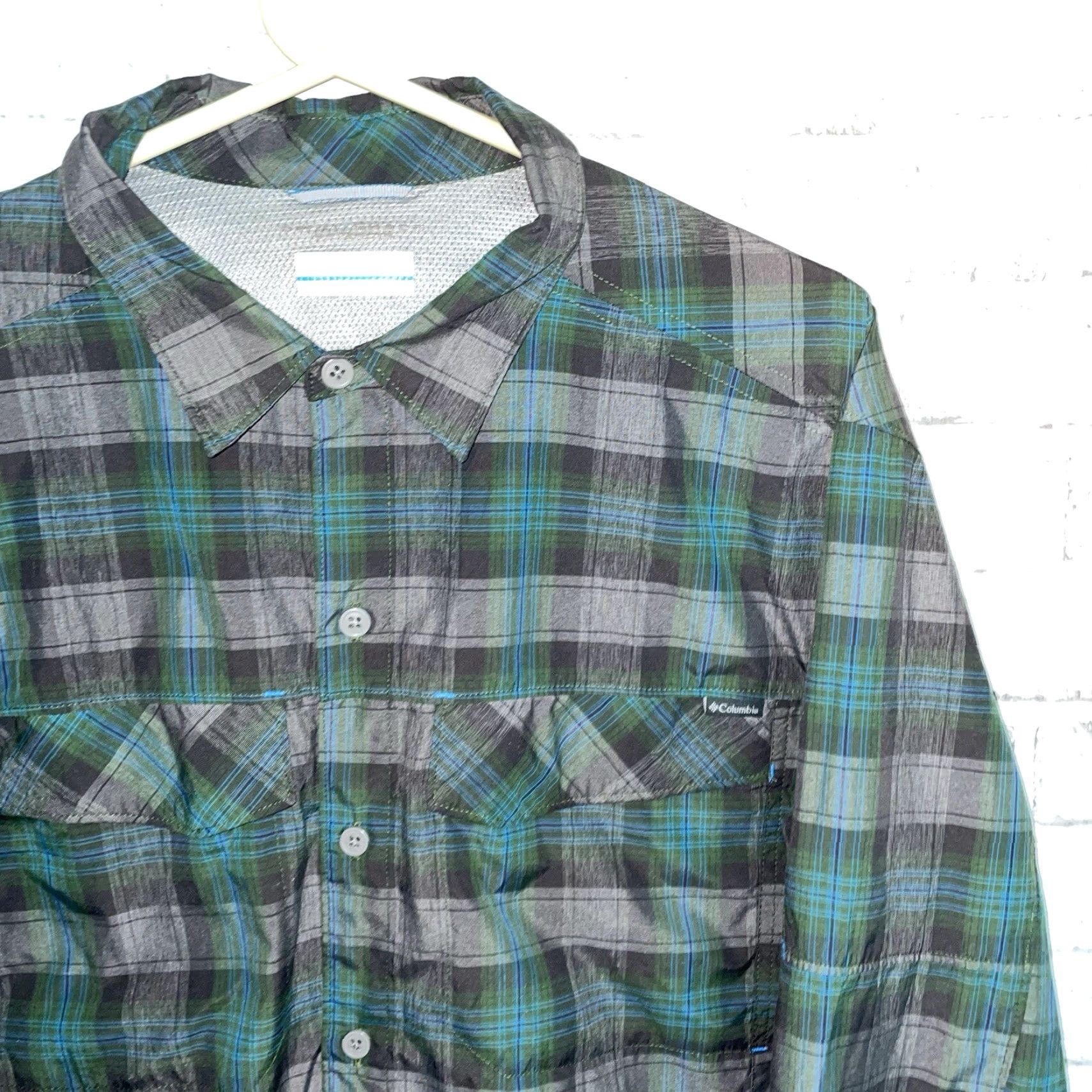 Vintage Columbia Shirt Plaid Dark Green Long Sleeve Button-Down Mens Size L Size US L / EU 52-54 / 3 - 2 Thumbnail