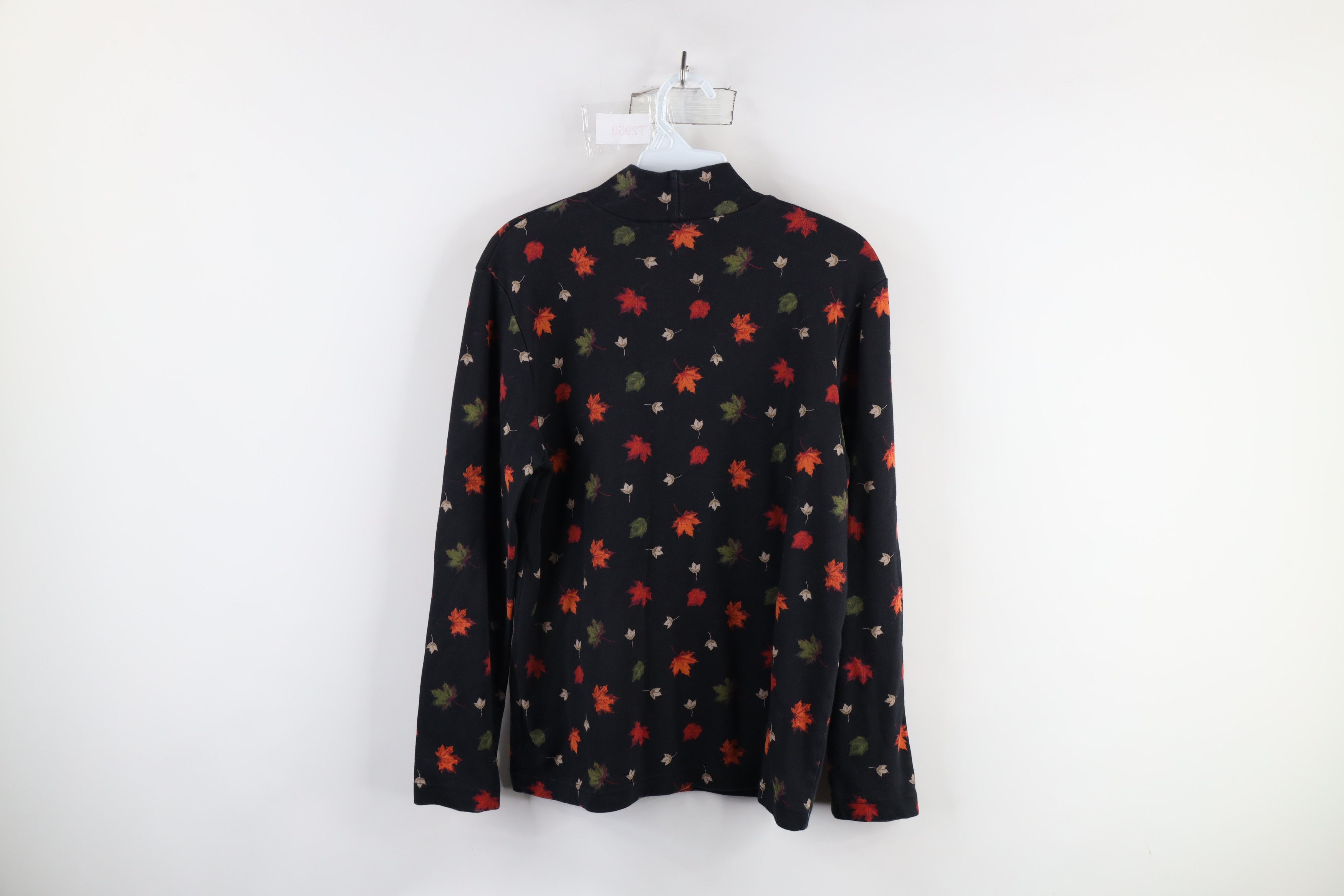 Vintage Vintage 90s Streetwear Nature Fall Leaves Mock Neck T-Shirt Size S / US 4 / IT 40 - 6 Thumbnail