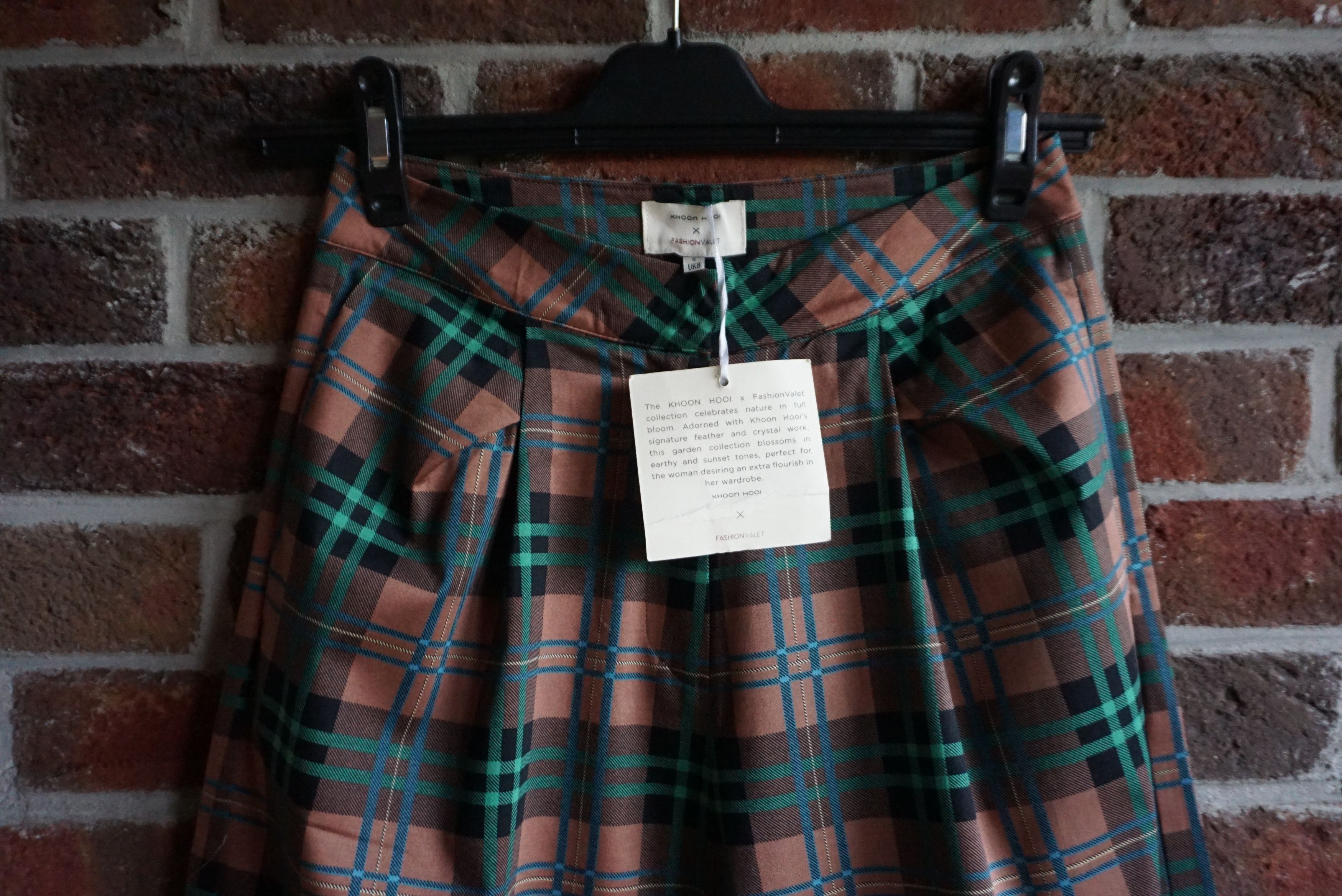 Designer KHOON HOOI UK 8 36 S checked trousers palazzo pants Size 27" / US 4 / IT 40 - 10 Thumbnail