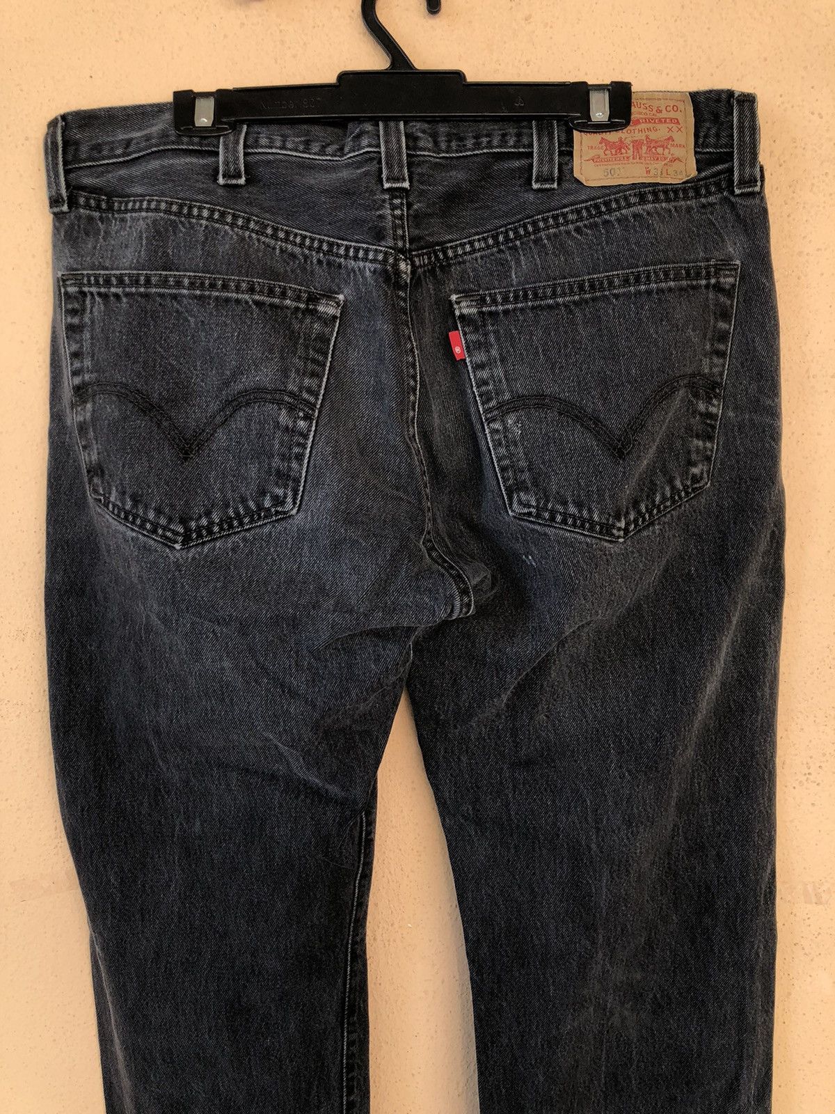 Levi's Vintage Clothing × Vintage Vintage LEVIS 501 Flat Black Button Fly Jeans Size US 38 / EU 54 - 3 Thumbnail