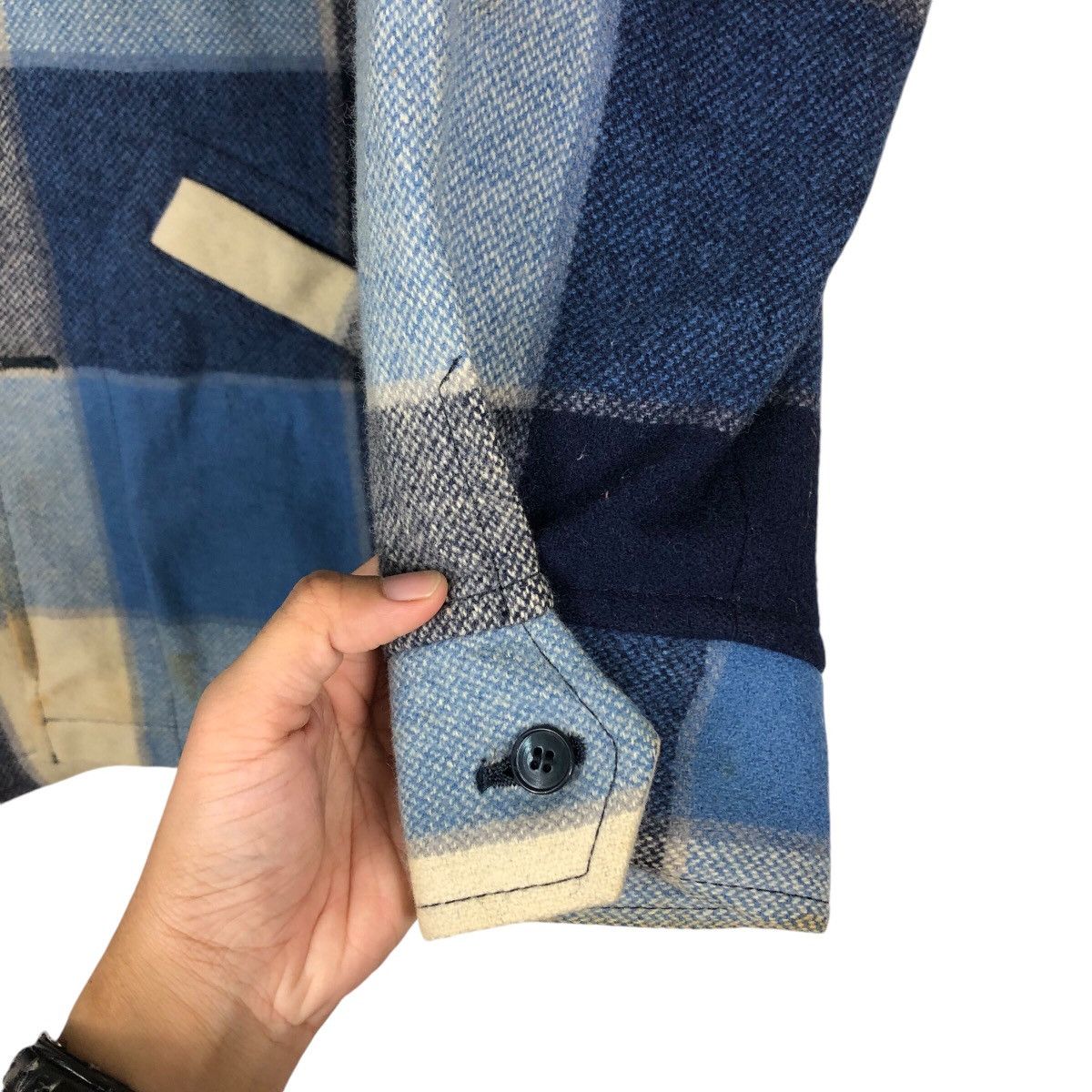 Flannel 📌Vintage Wool Button Jacket R. Brown Tartan Design Check Size US M / EU 48-50 / 2 - 16 Thumbnail