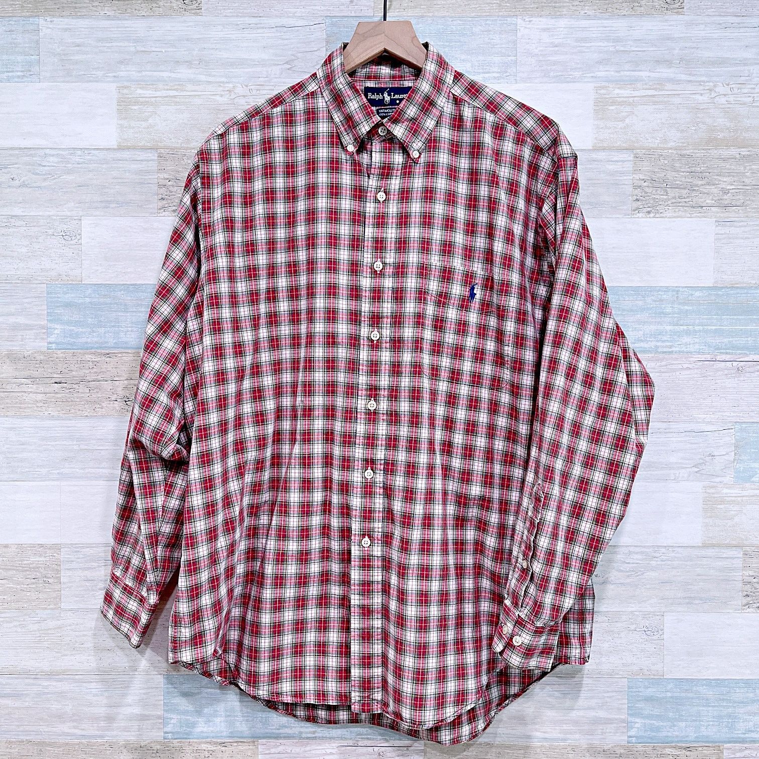 Ralph Lauren Yarmouth Shirt Red Plaid Mens 16.5 34 35