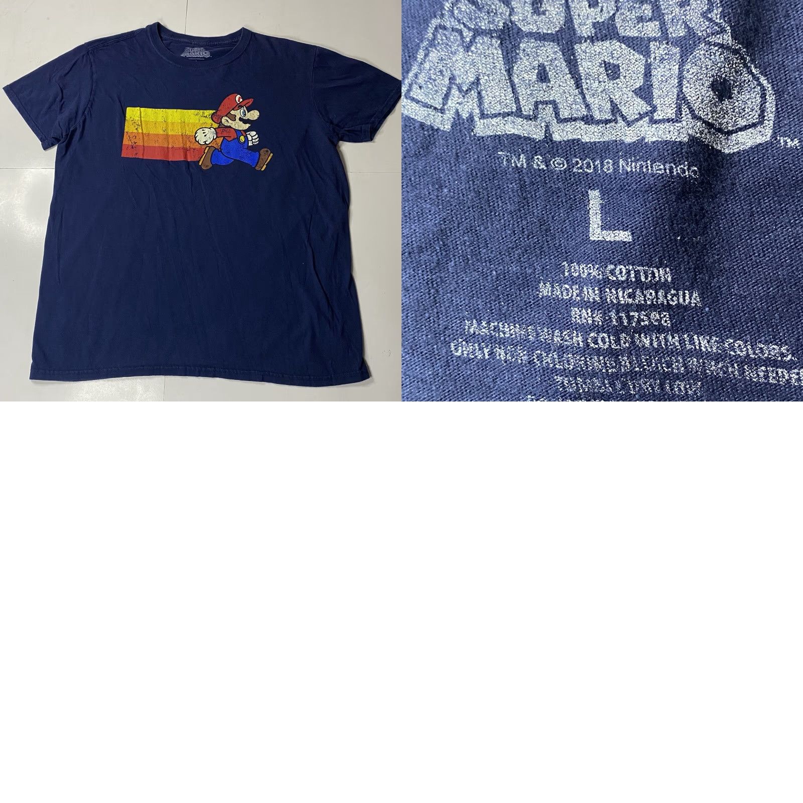 Nintendo Nintendo Super Mario Shirt Mens Adult Large Blue Graphic Crew Neck Logo T-Shirt Gaming Retro Size US L / EU 52-54 / 3 - 8 Thumbnail