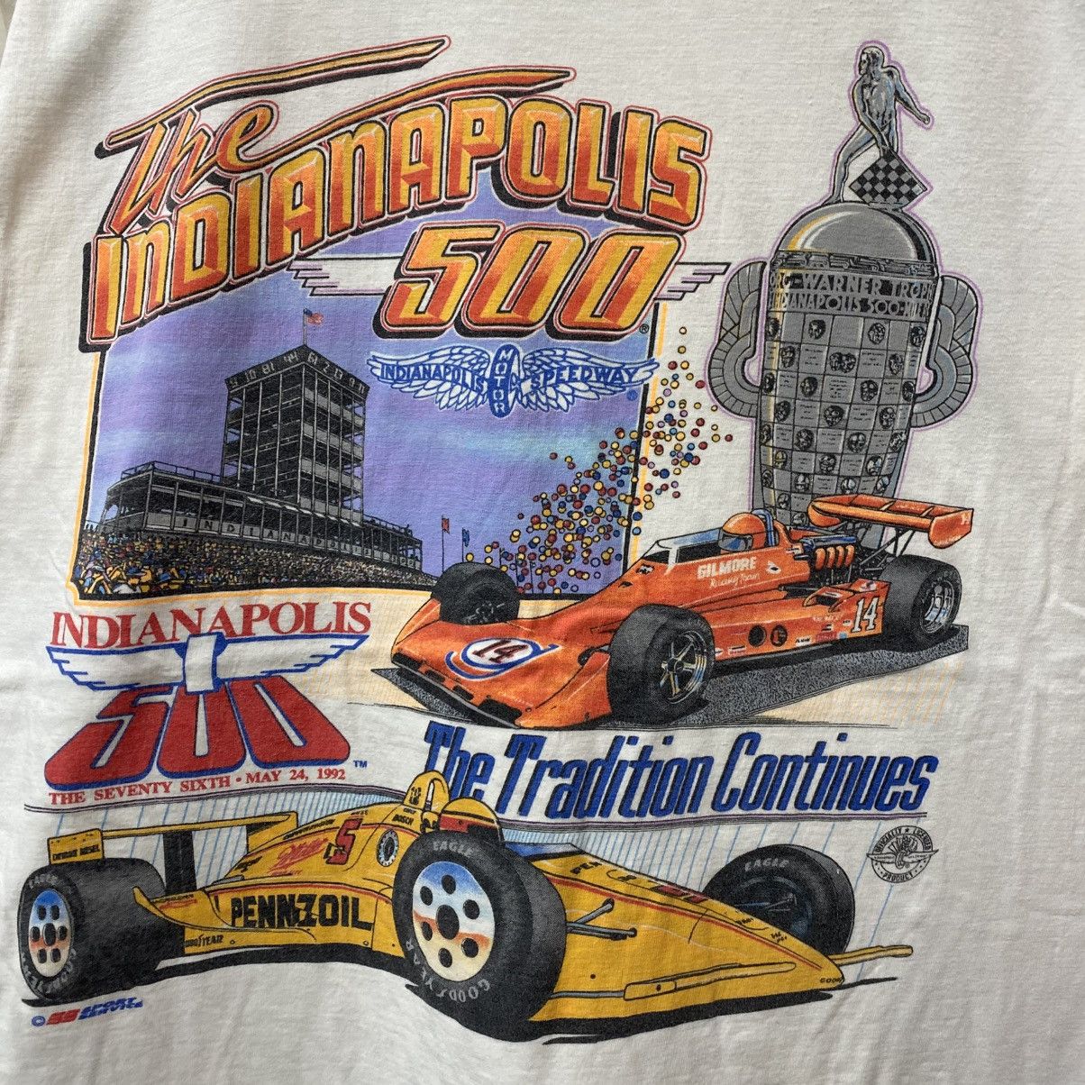 NASCAR Vintage 90s INDIANAPOLIS 500 Speedway Motor Tee Size US M / EU 48-50 / 2 - 2 Thumbnail
