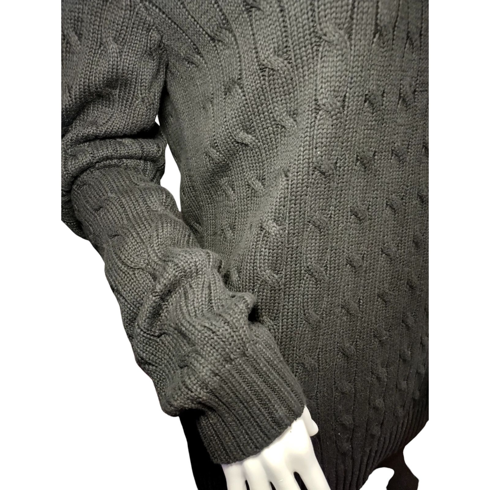 Ralph Lauren Ralph Lauren Womens Black Long Sleeve Cable Knit Sweater Lg Size L / US 10 / IT 46 - 4 Thumbnail