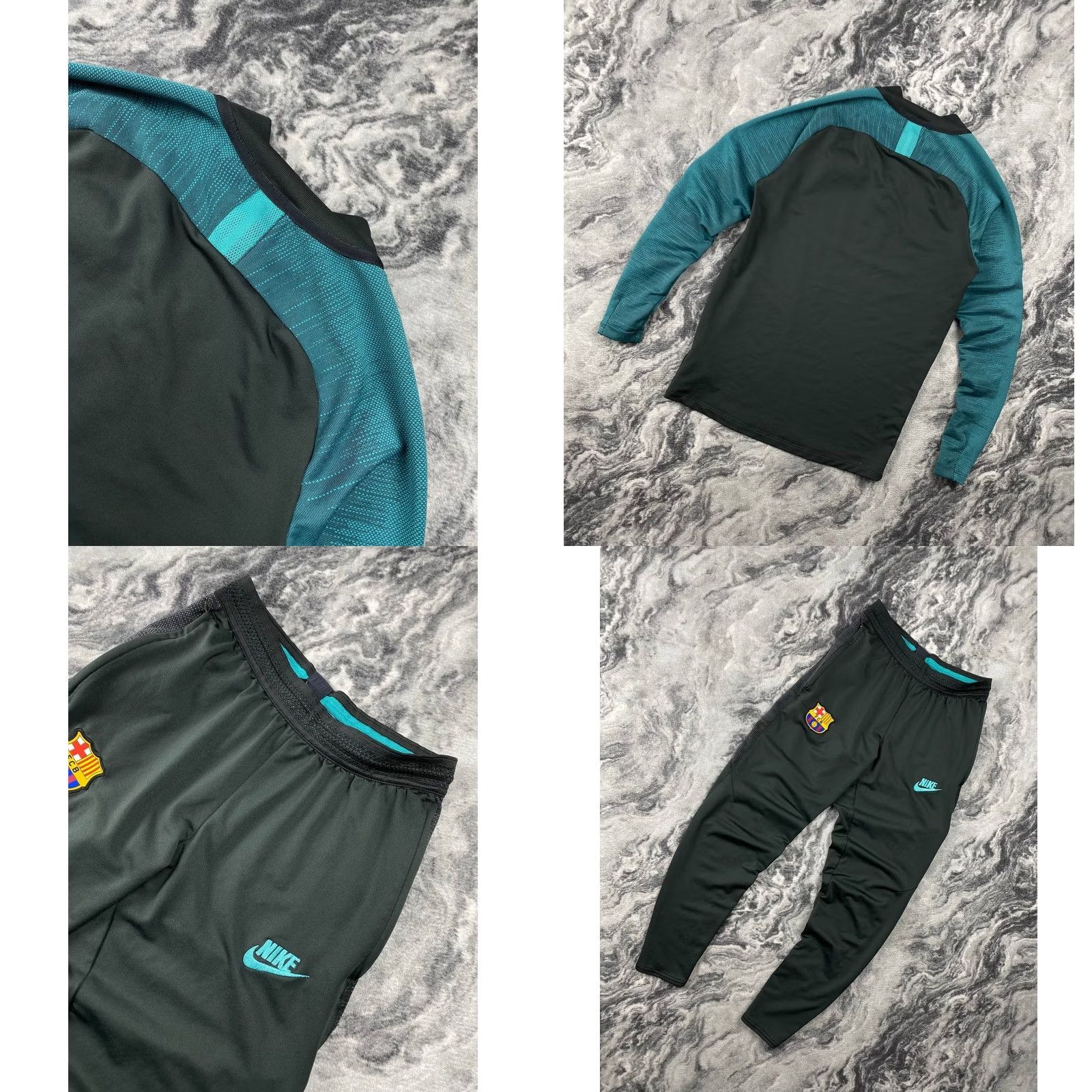 Nike Nike Tracksuit Shirt? 1/4 Zip? Retro? No—Keep to original words: Nike Barcelona 1/4 Zip Tracksuit 2019 2020 Drill Top And Pants Men Size S Black Size 36R - 9 Thumbnail