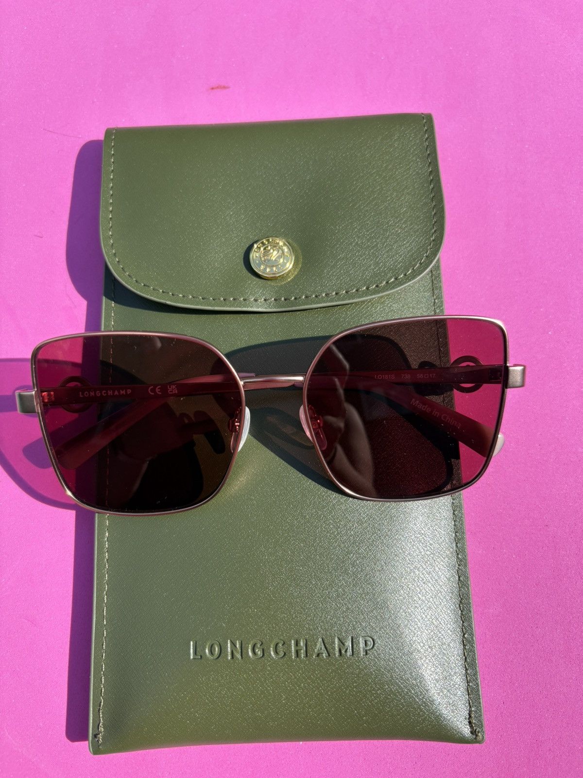 Longchamp Longchamp Pink Champagne Sunglasses Size ONE SIZE - 1 Thumbnail