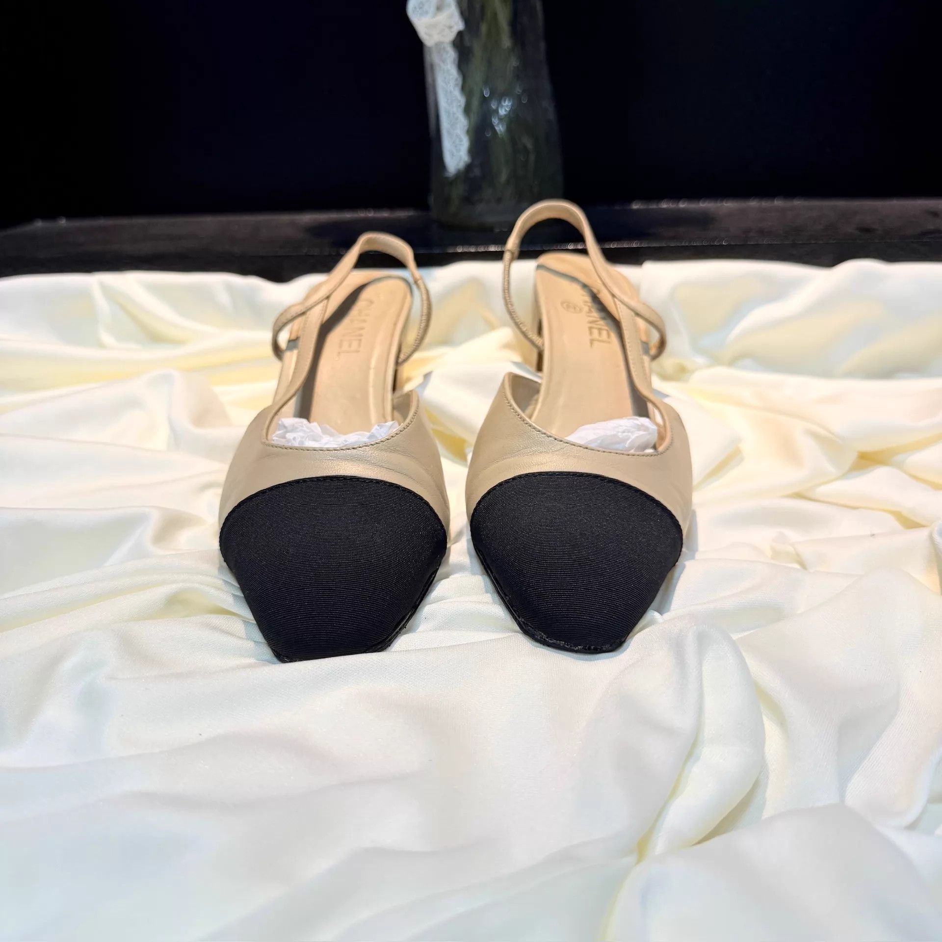 Chanel CHANEL Slingback Milk Tea Heels 38 EU 95 New Size US 7.5 / IT 37.5 - 2 Thumbnail