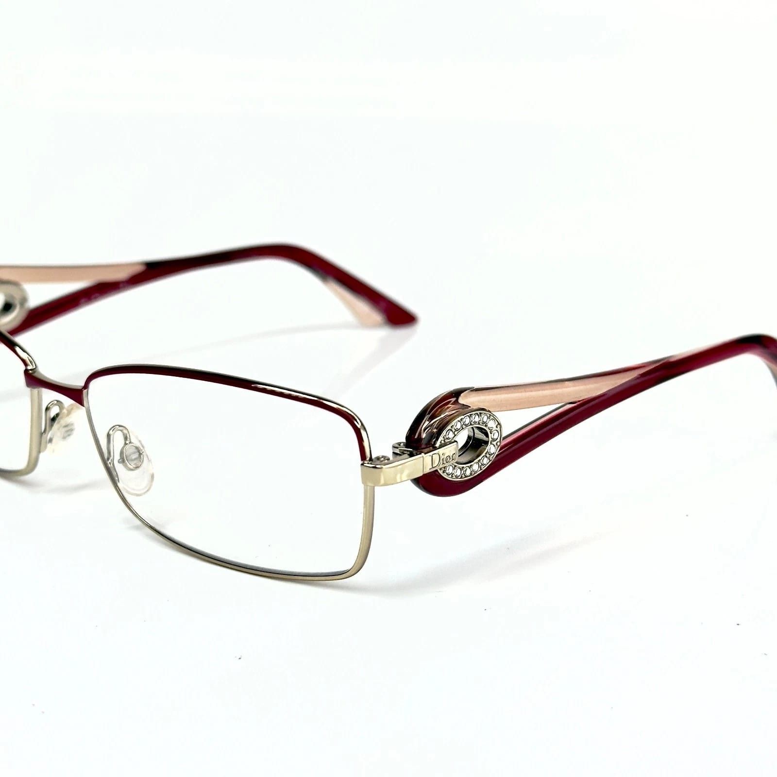 Christian Dior Monsieur CHRISTIAN DIOR CD3754 3754 VOLUTE CRYSTAL Silver Red Square Size ONE SIZE - 5 Thumbnail