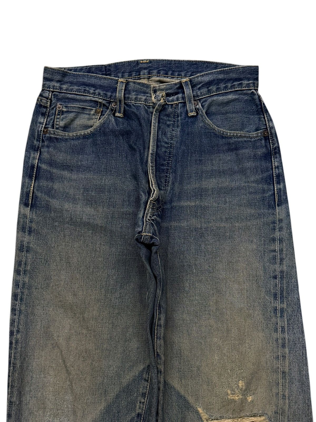 Blue Blue Japan Vintage Blue Way Co.Ltd Japanese Selvedge Denim | W29 Size US 29 - 4 Thumbnail