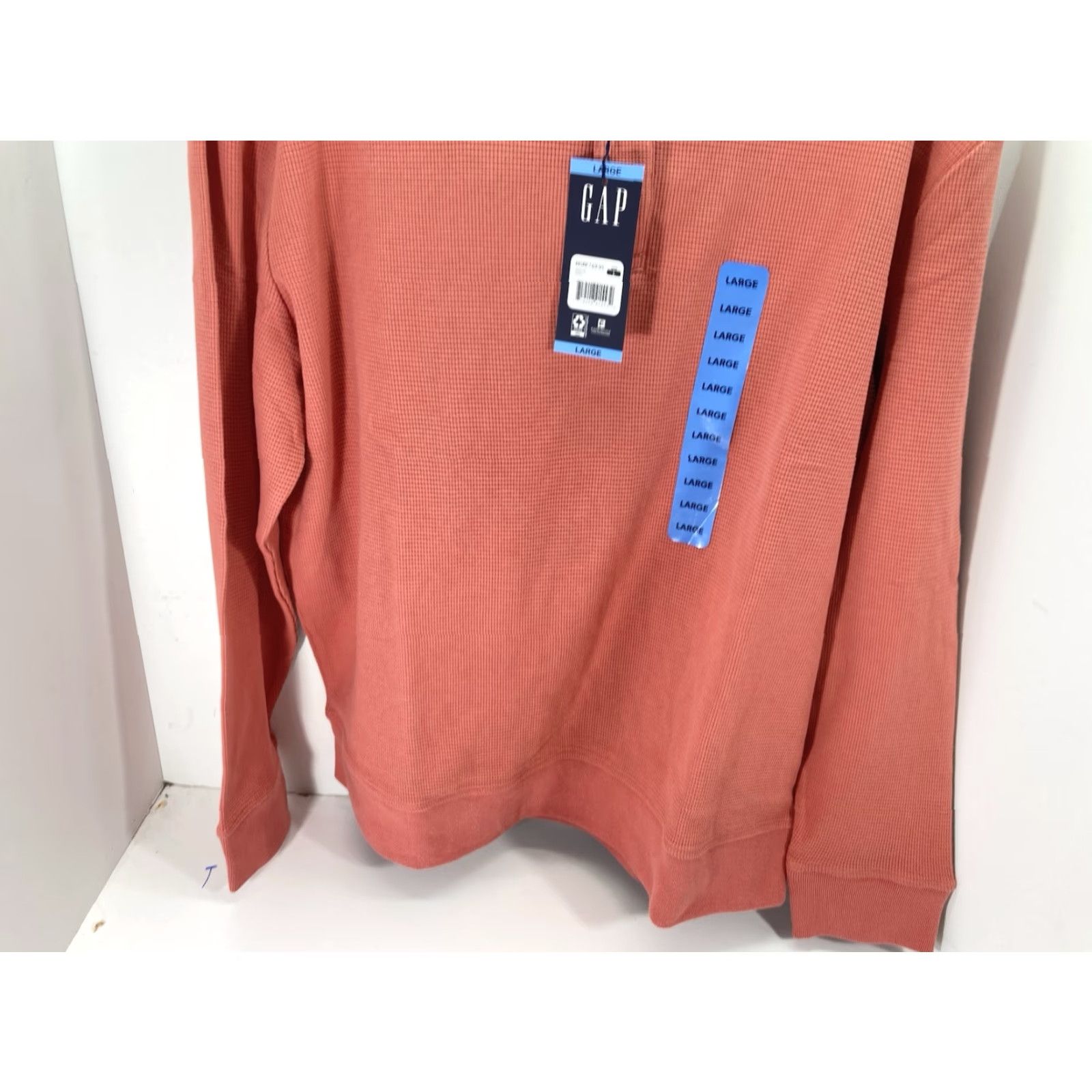 Gap **Gap Men's Large Waffle Henley Hoodie Pullover Orange Long Sleeve** User: Gap Men's Large Waffle Henley Hoodie Pullover Long Sleeve Orange NWT Size US L / EU 52-54 / 3 - 3 Thumbnail