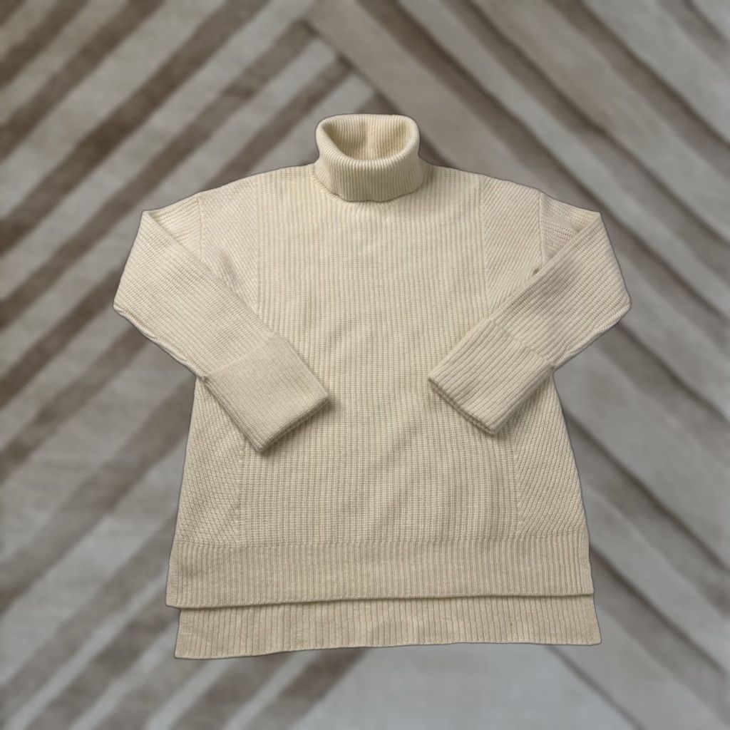 Vintage Halogen Pullover Sweater XS Women Turtleneck Ivory 100% Cashmere Knit Long Sleeve Lightweight Casual Size XS / US 0-2 / IT 36-38 - 1 Thumbnail
