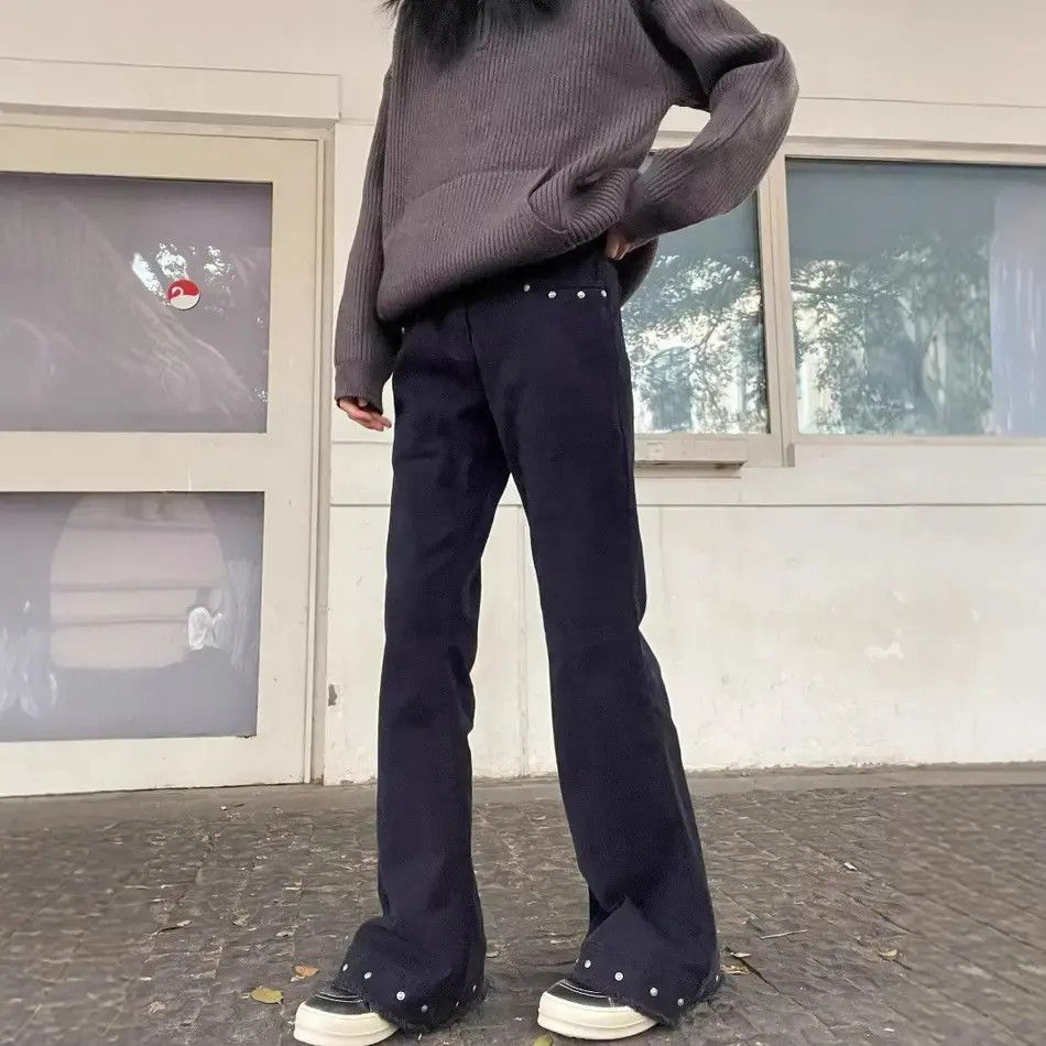 Japanese Brand Retro loose straight leg micro flared jeans Size US 32 / EU 48 - 4 Thumbnail