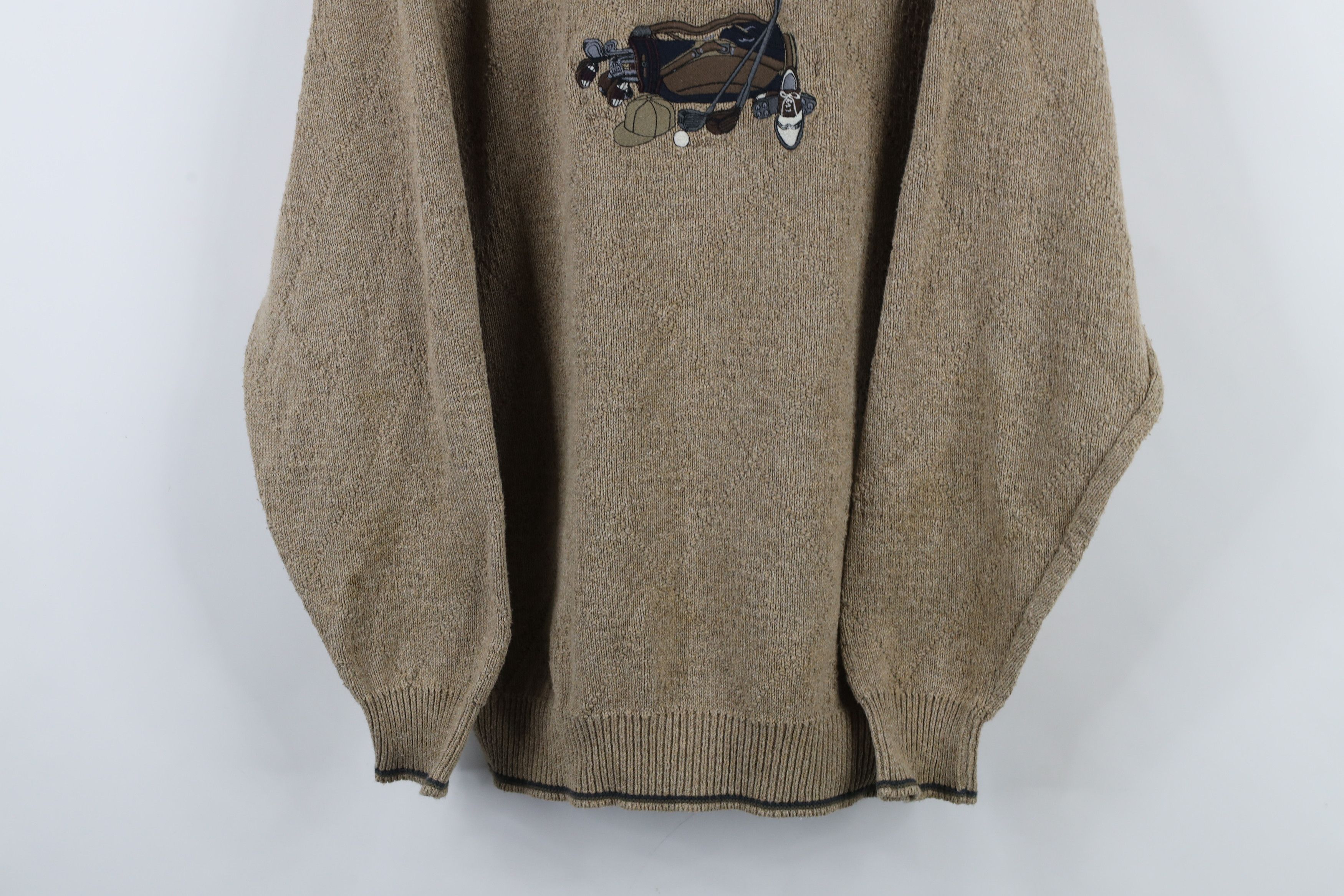 Vintage Vintage 90s Pinnacle Golf Diamond Cotton Knit Sweater USA Size US L / EU 52-54 / 3 - 3 Thumbnail
