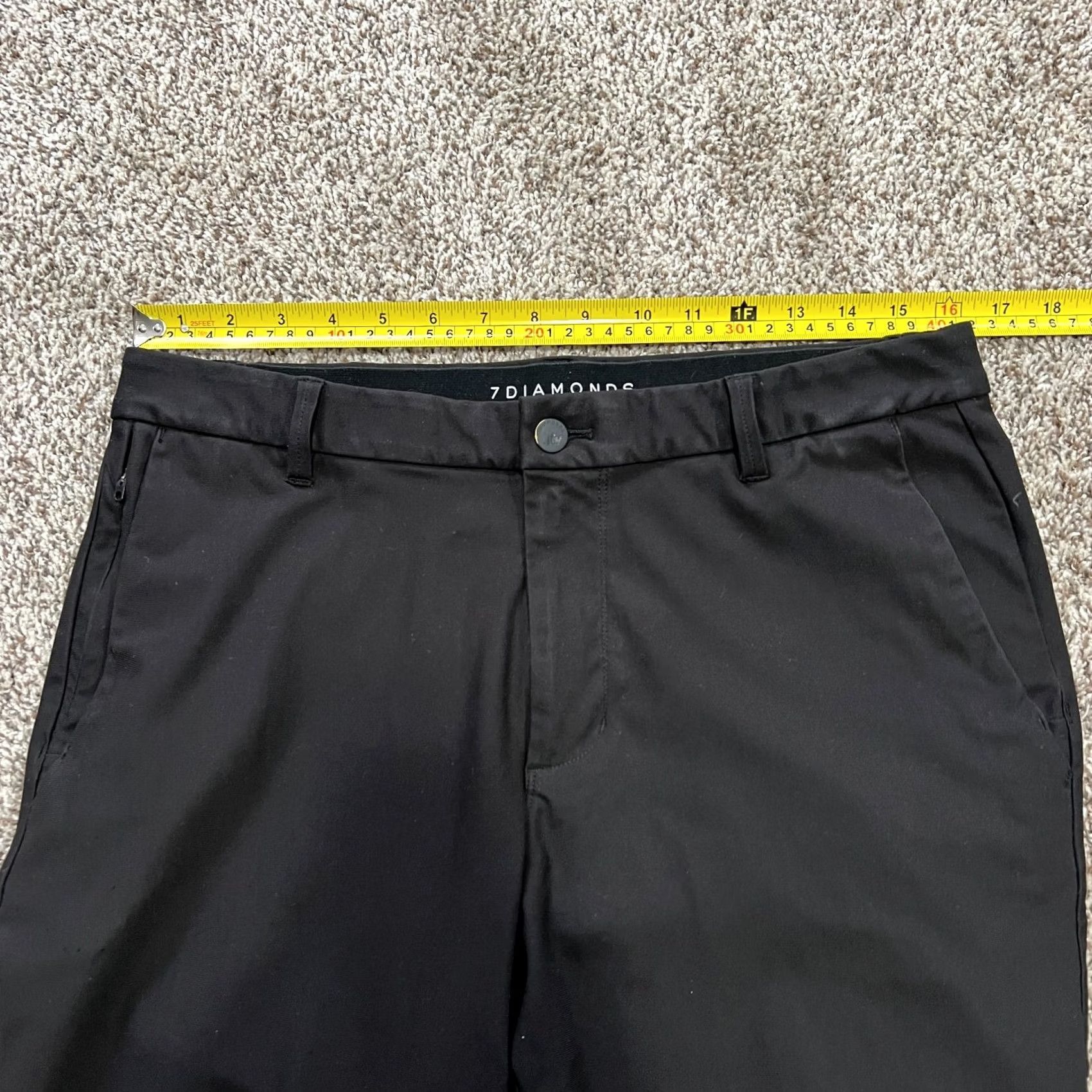 Vintage 7 Diamonds Infinity Polyester Woven Chino Pants Black Men 32x32 Slim Straight Pockets Size US 32 / EU 48 - 4 Thumbnail
