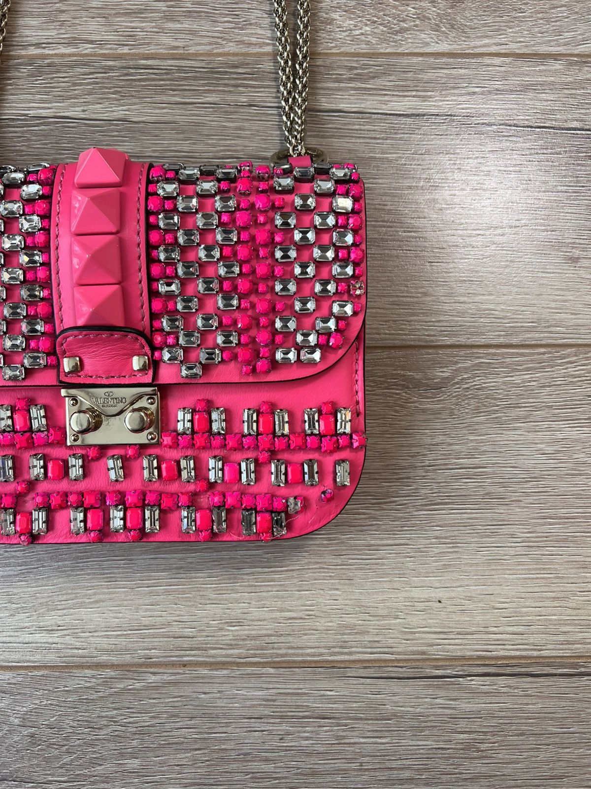 Valentino Valentino Garavani Rockstud Spike Crystal Shoulder Bag Size ONE SIZE - 3 Thumbnail