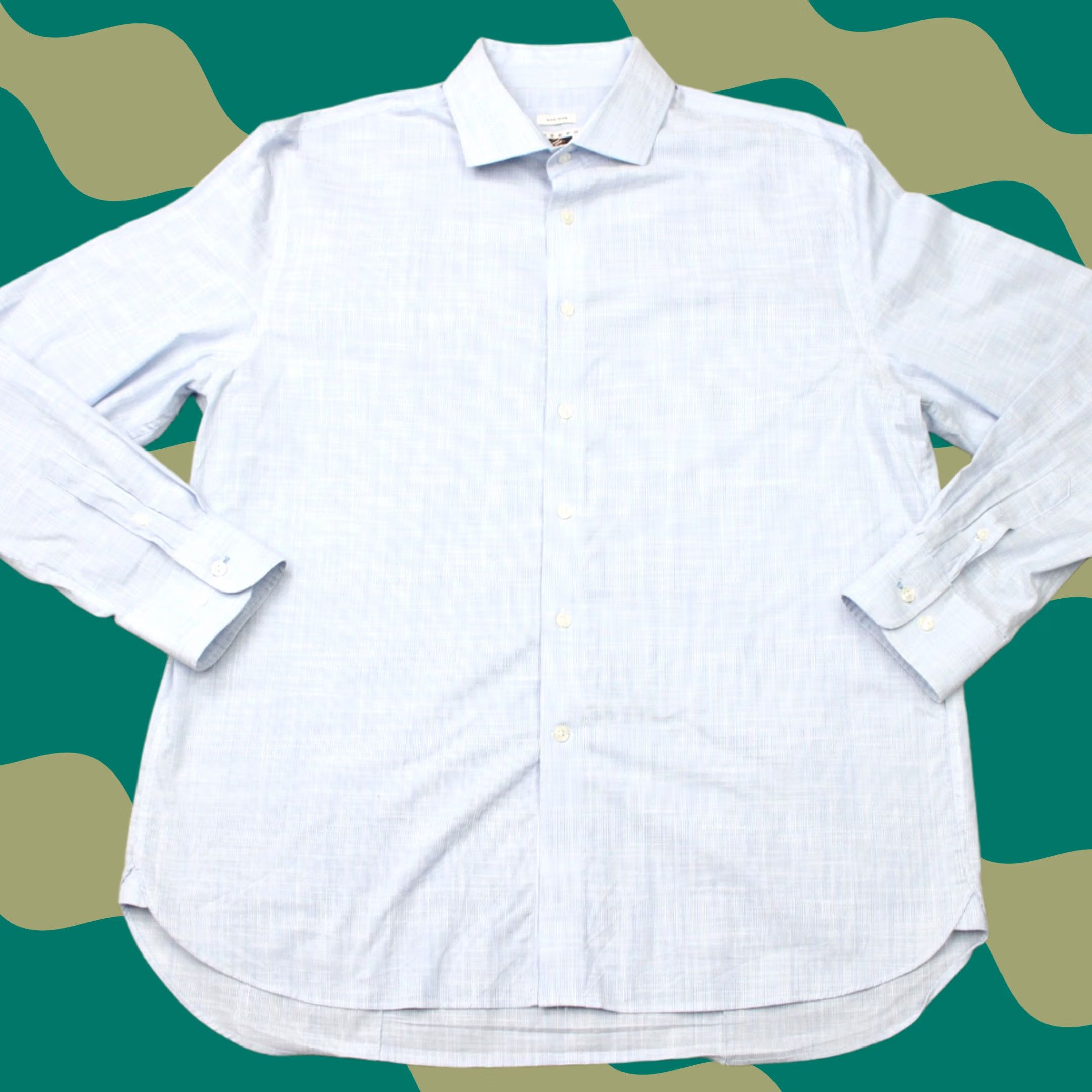 Joseph Abboud Joseph Abboud Shirt Mens XL Blue Non-Iron Cotton Stretch Long Sleeve Button Up Size US XL / EU 56 / 4 - 1 Thumbnail