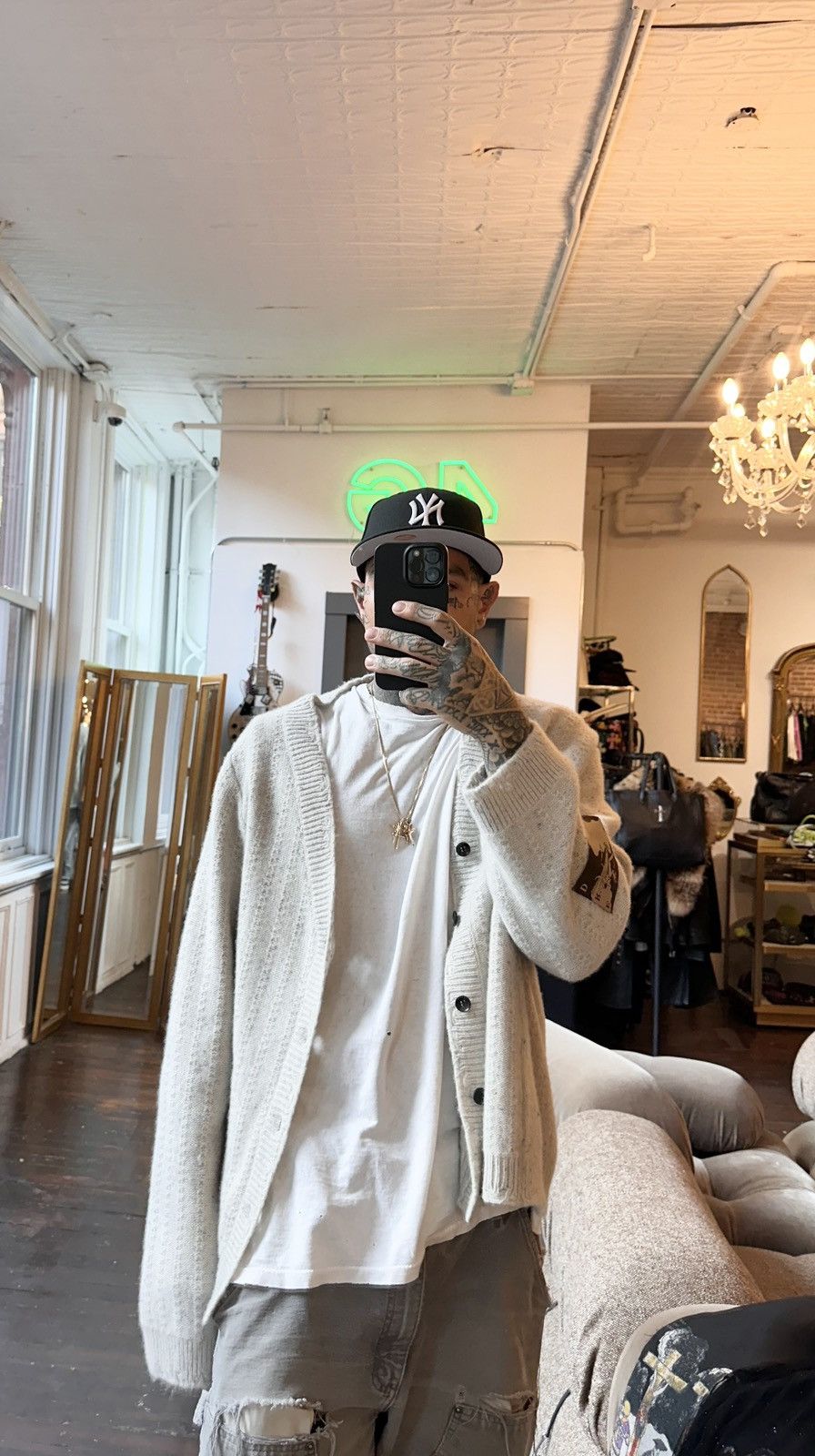 Enfants Riches Deprimes Loro Piana ERD X LORO PIANNA CHAIN KNIT CASHMERE SWEATER JACKET Grailed
