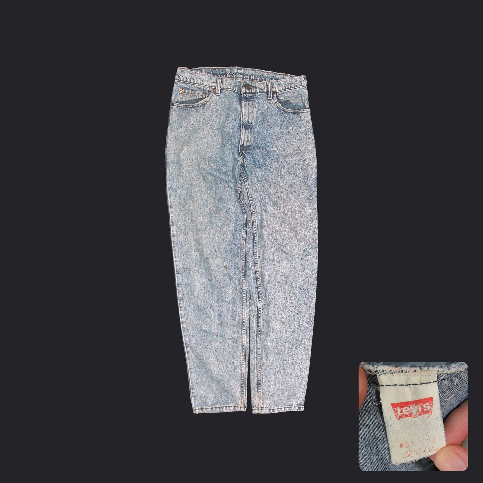Levi's Levi's 1990 Made in USA 550 Acid Wash Denim - 35x34 Size US 35 - 1 Thumbnail