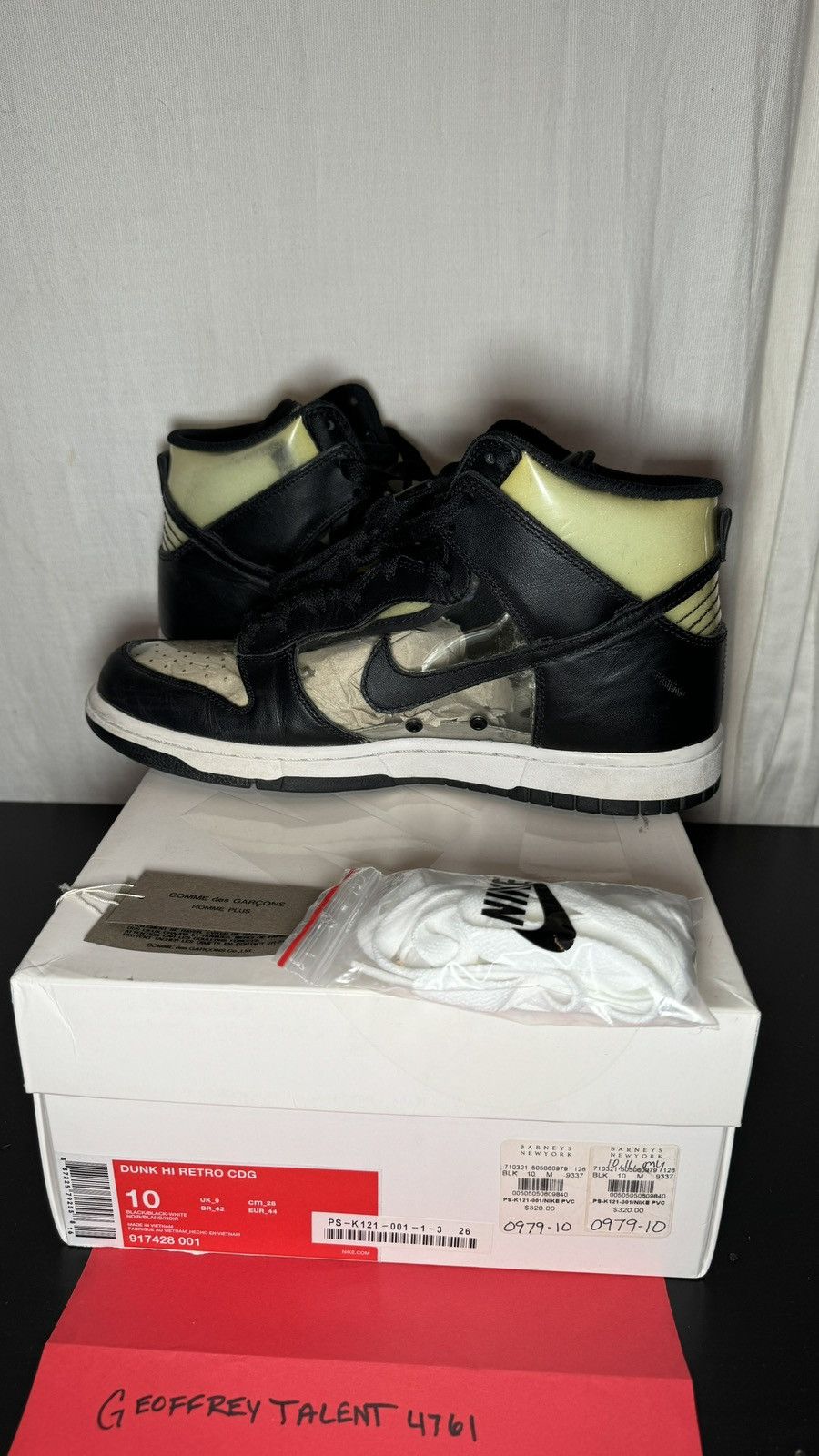 Comme des Garcons Homme Plus × Nike Comme des Garçons Homme Plus x Nike Dunk High Retro "Clear" Size US 10 / EU 43 - 6 Thumbnail