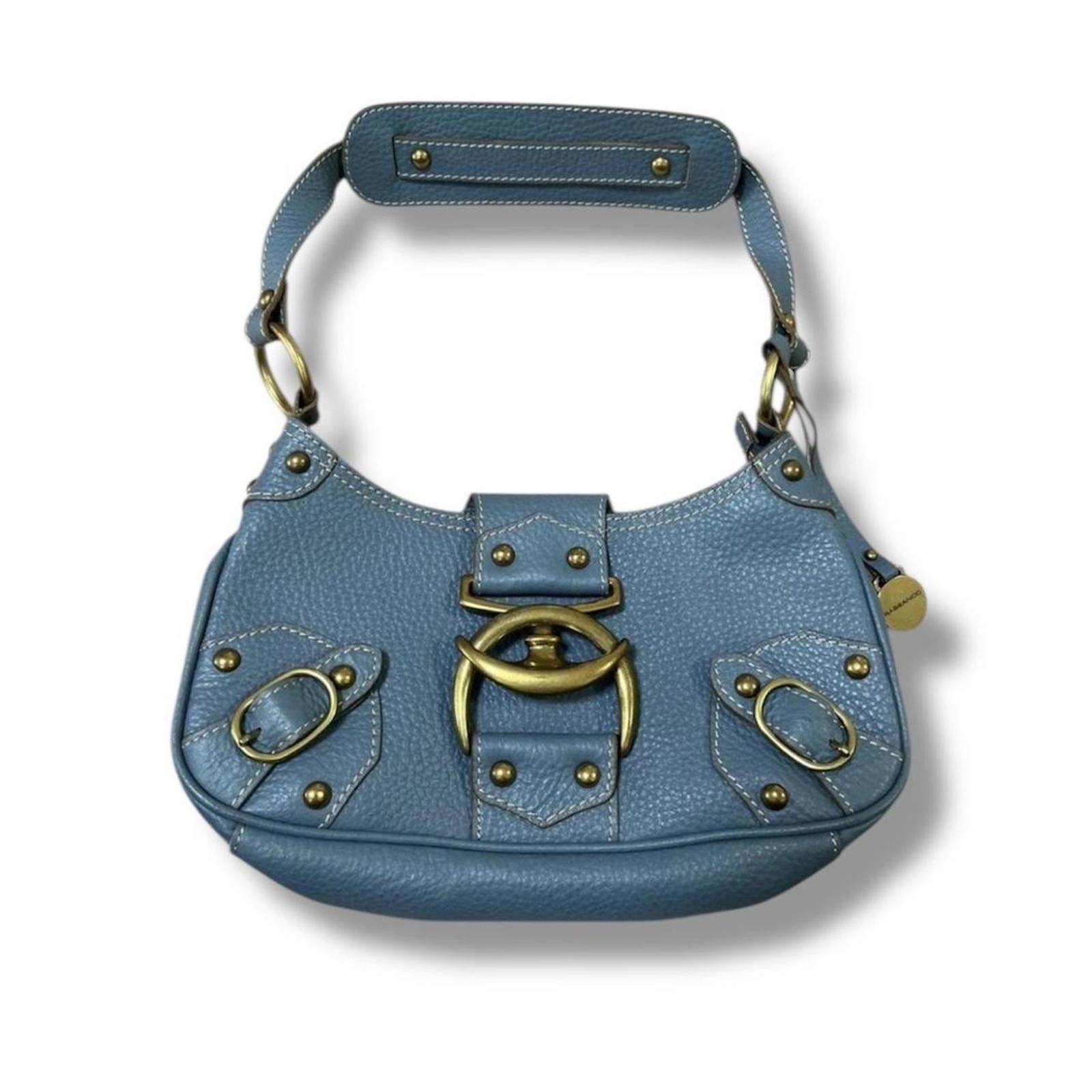 Other Leather y2k whimsy goth style vintage blue shoulder bag Size ONE SIZE - 1 Thumbnail